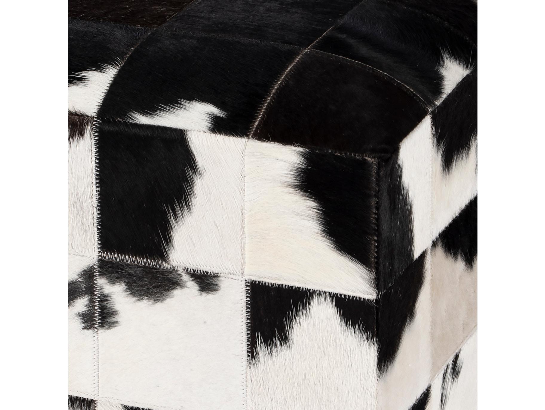 Butler Victorian White Fur Ottoman