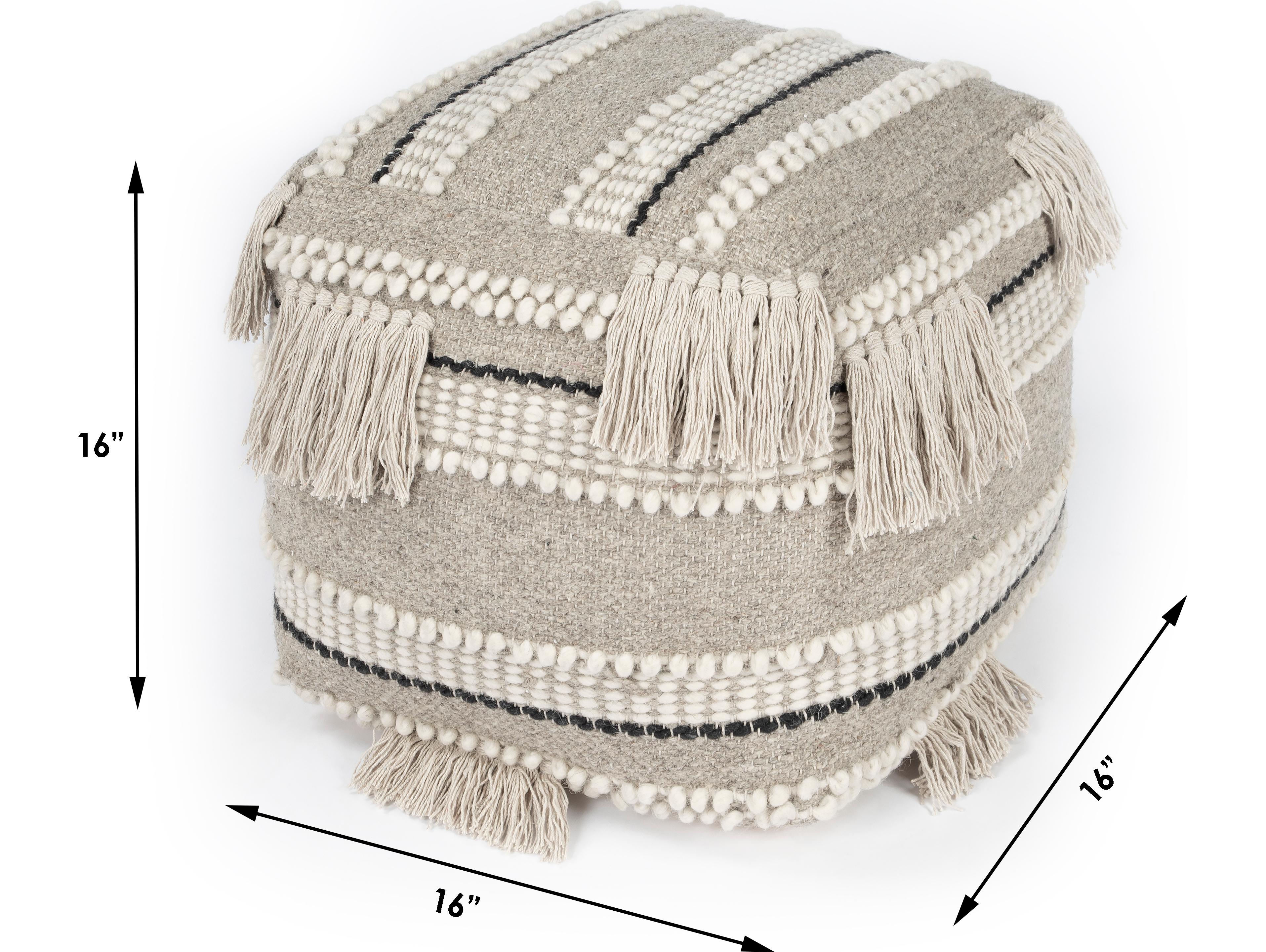 Butler Realisa Grey Upholstered Pouf