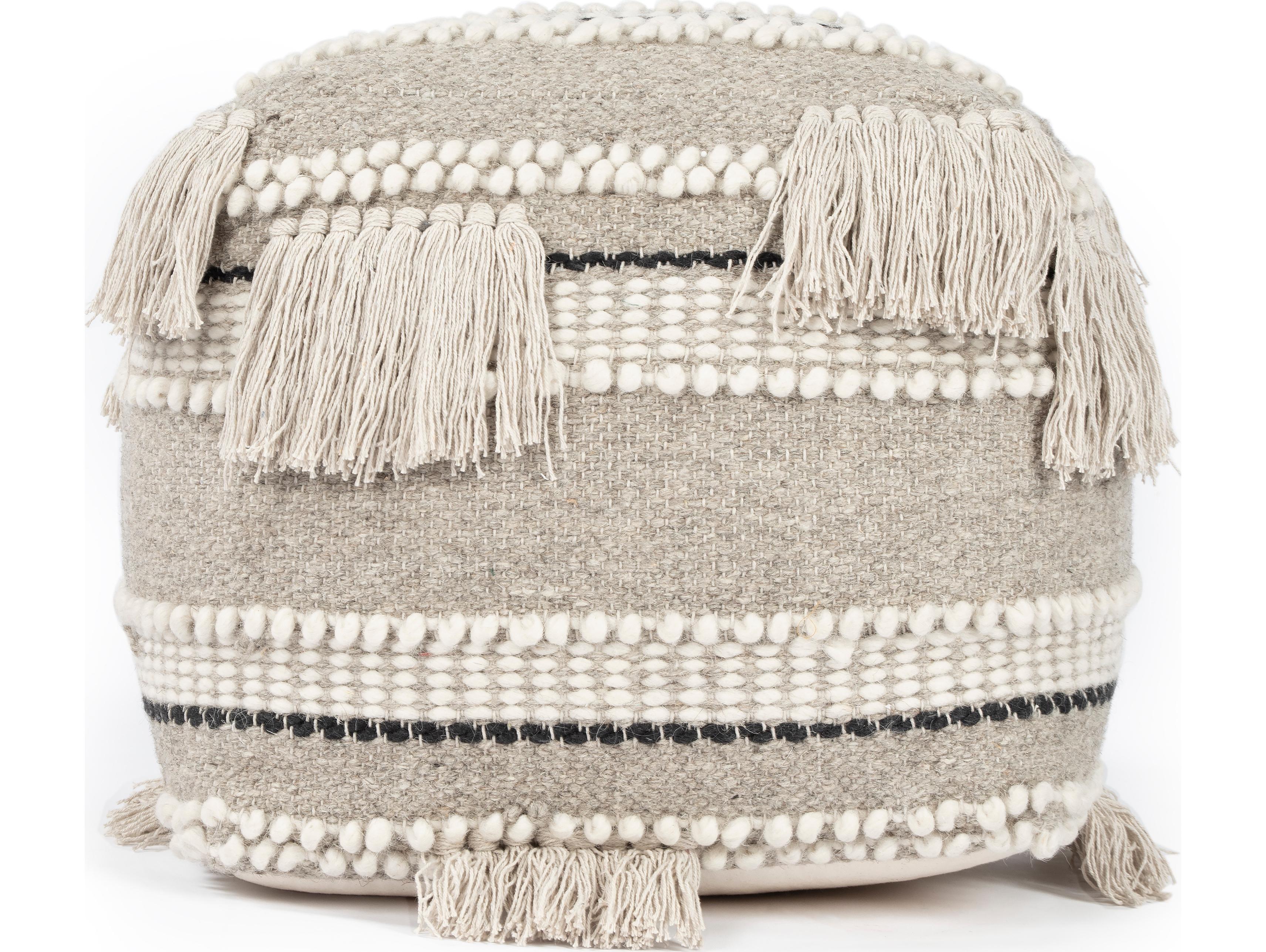 Butler Realisa Grey Upholstered Pouf