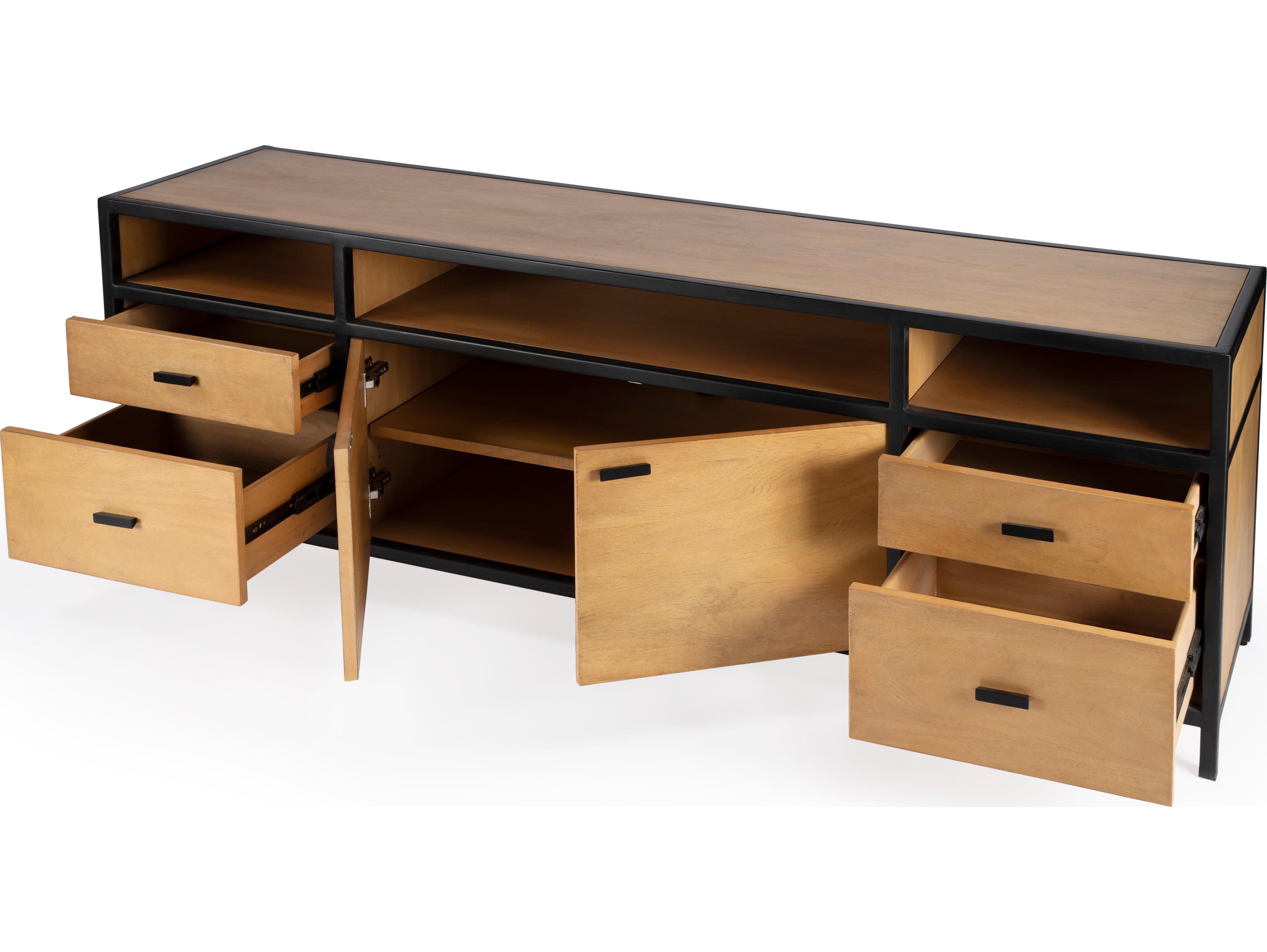 Butler Hans 78" Mango Wood Natural Rustic TV Stand