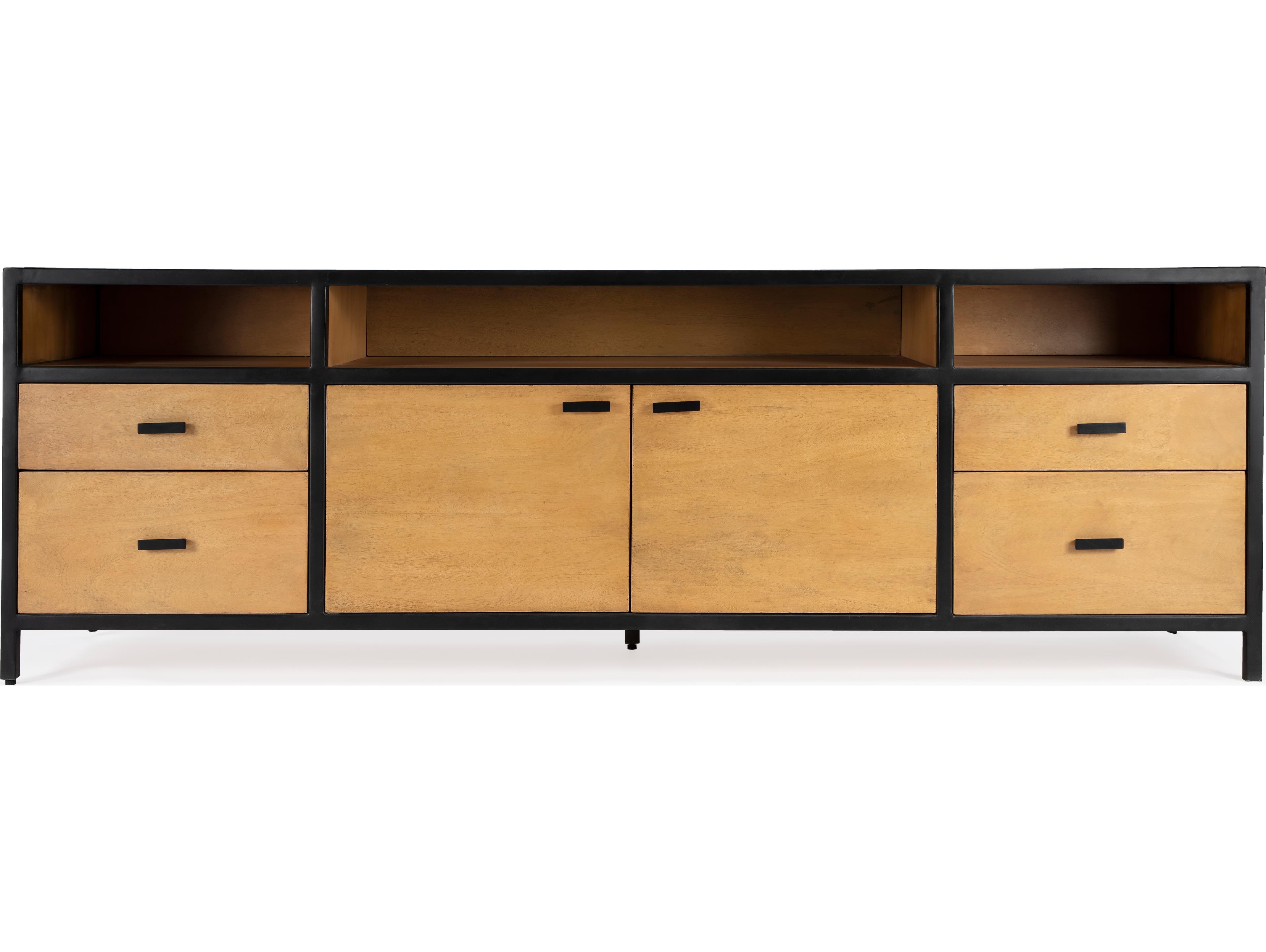 Butler Hans 78" Mango Wood Natural Rustic TV Stand