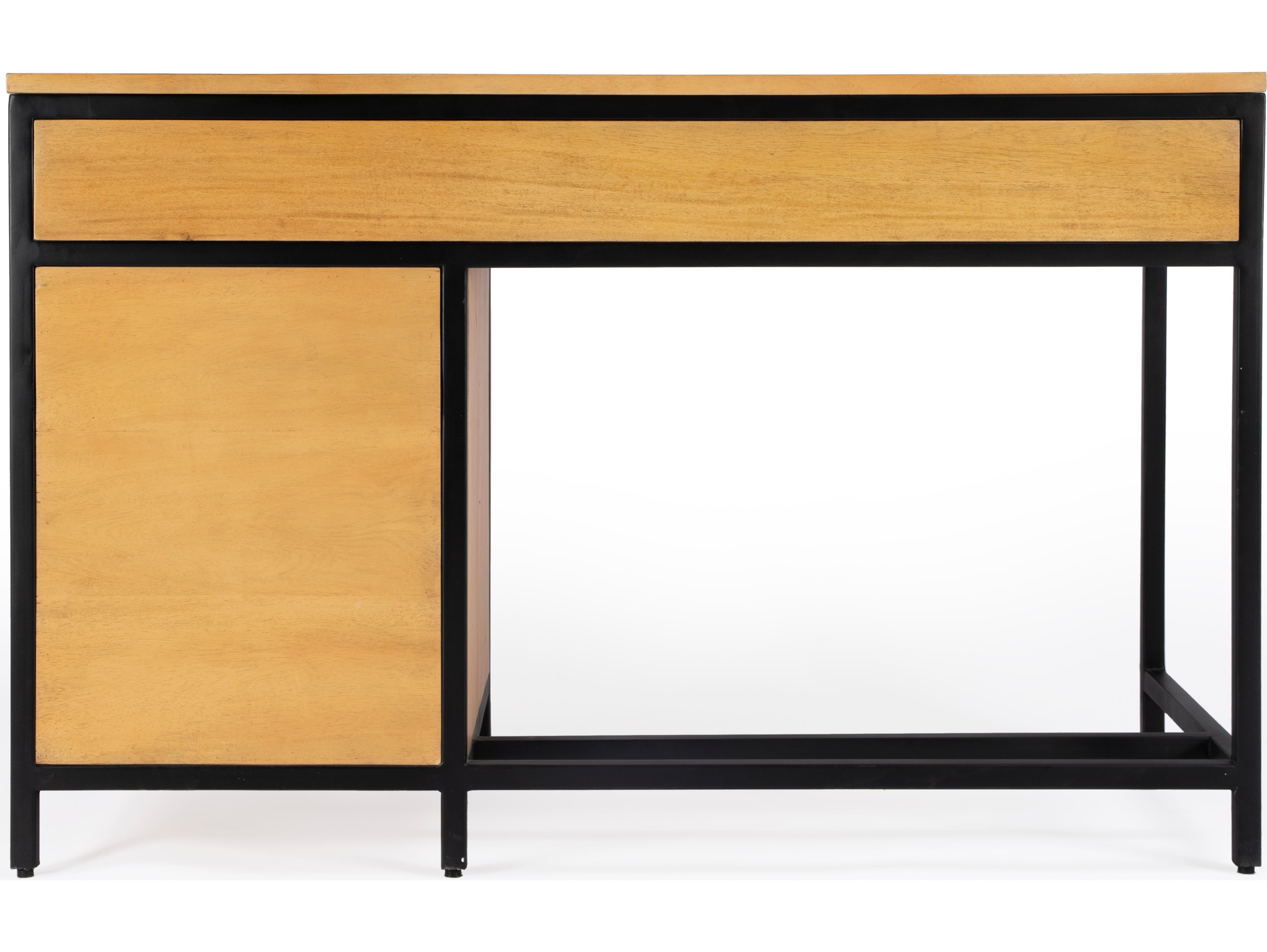 Butler Hans Natural Rustic Black Mango Wood Writing Desk