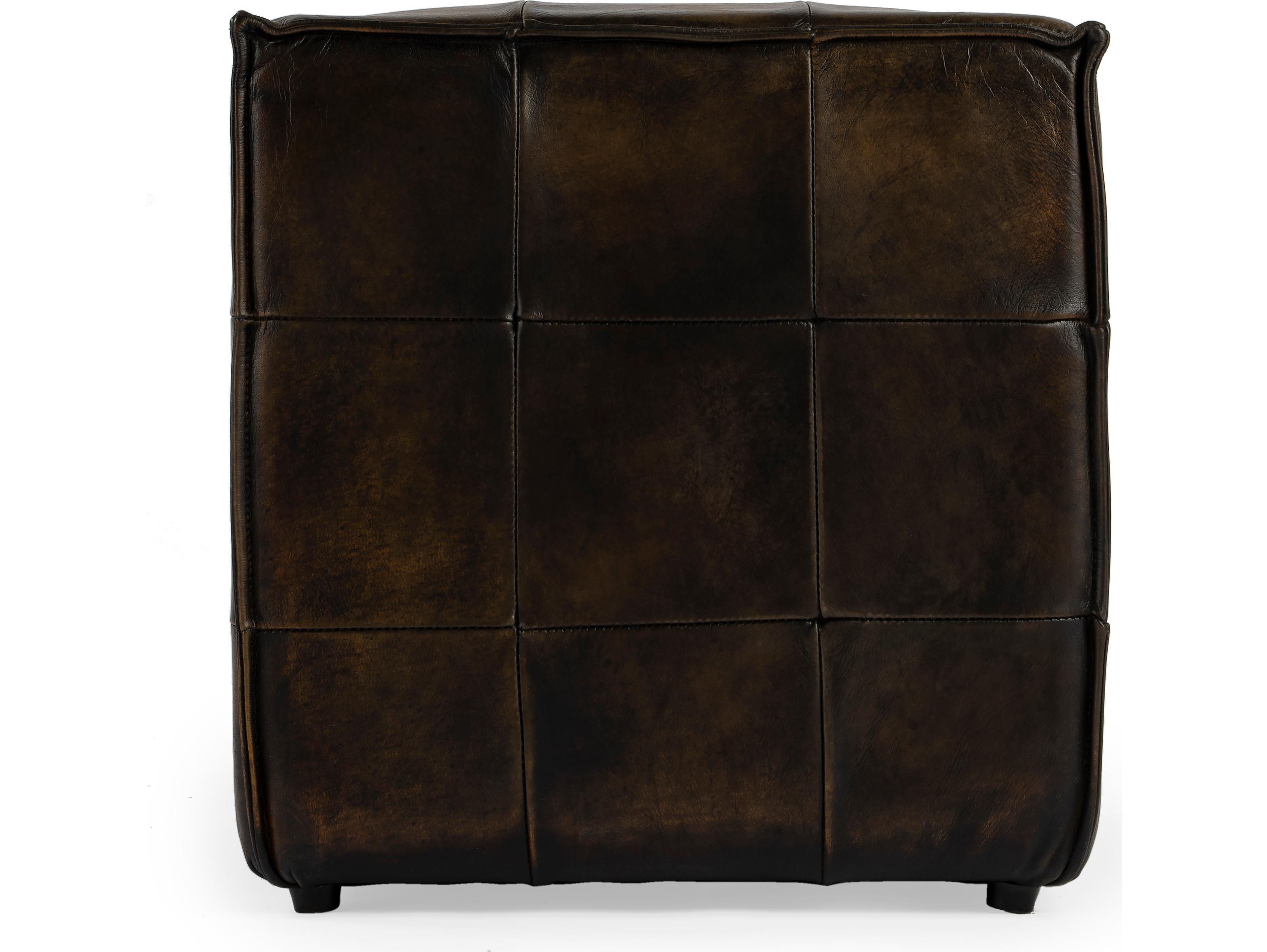 Butler Leon Chocolate Brown Leather Ottoman