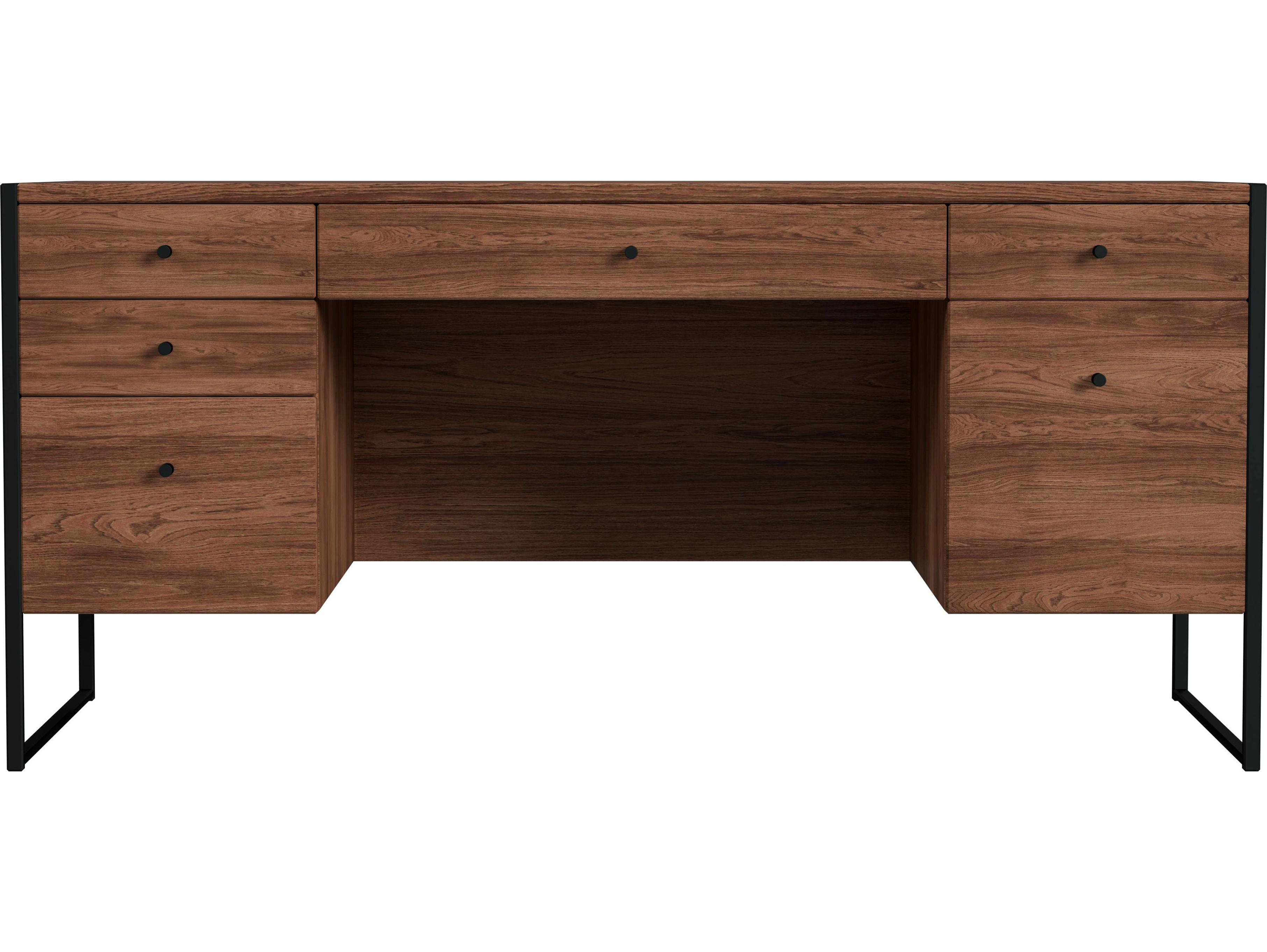 Butler Drake Walnut Brown Wood Executive Desk