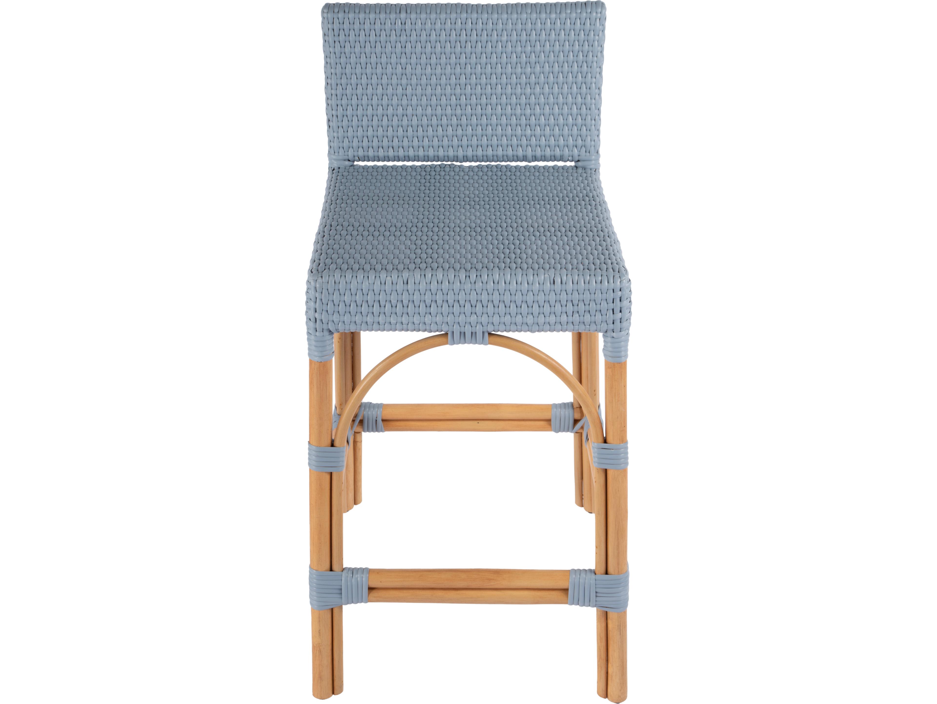 Butler Serienna Baby Blue Natural Rattan Frame Counter Stool