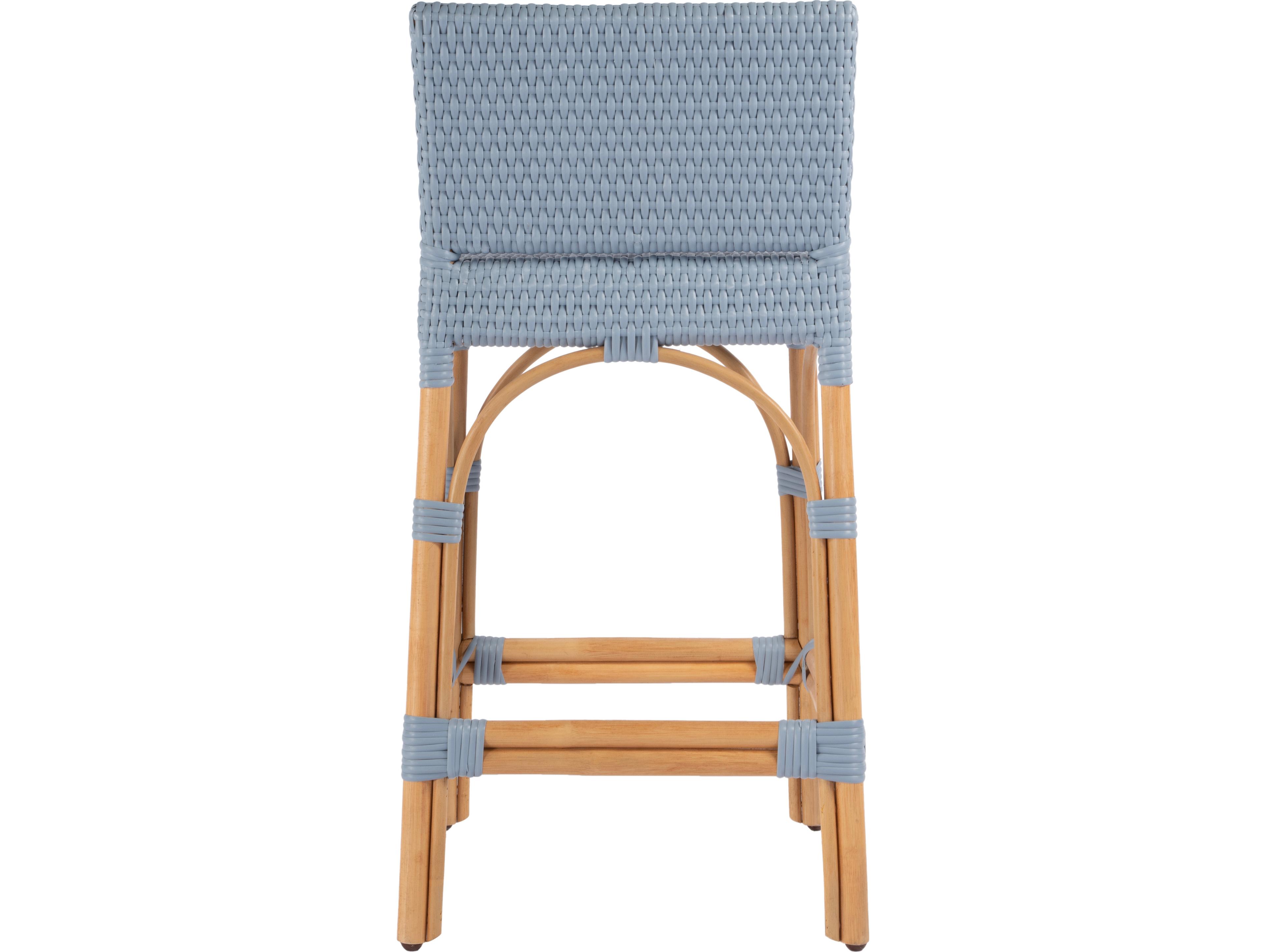 Butler Serienna Baby Blue Natural Rattan Frame Counter Stool