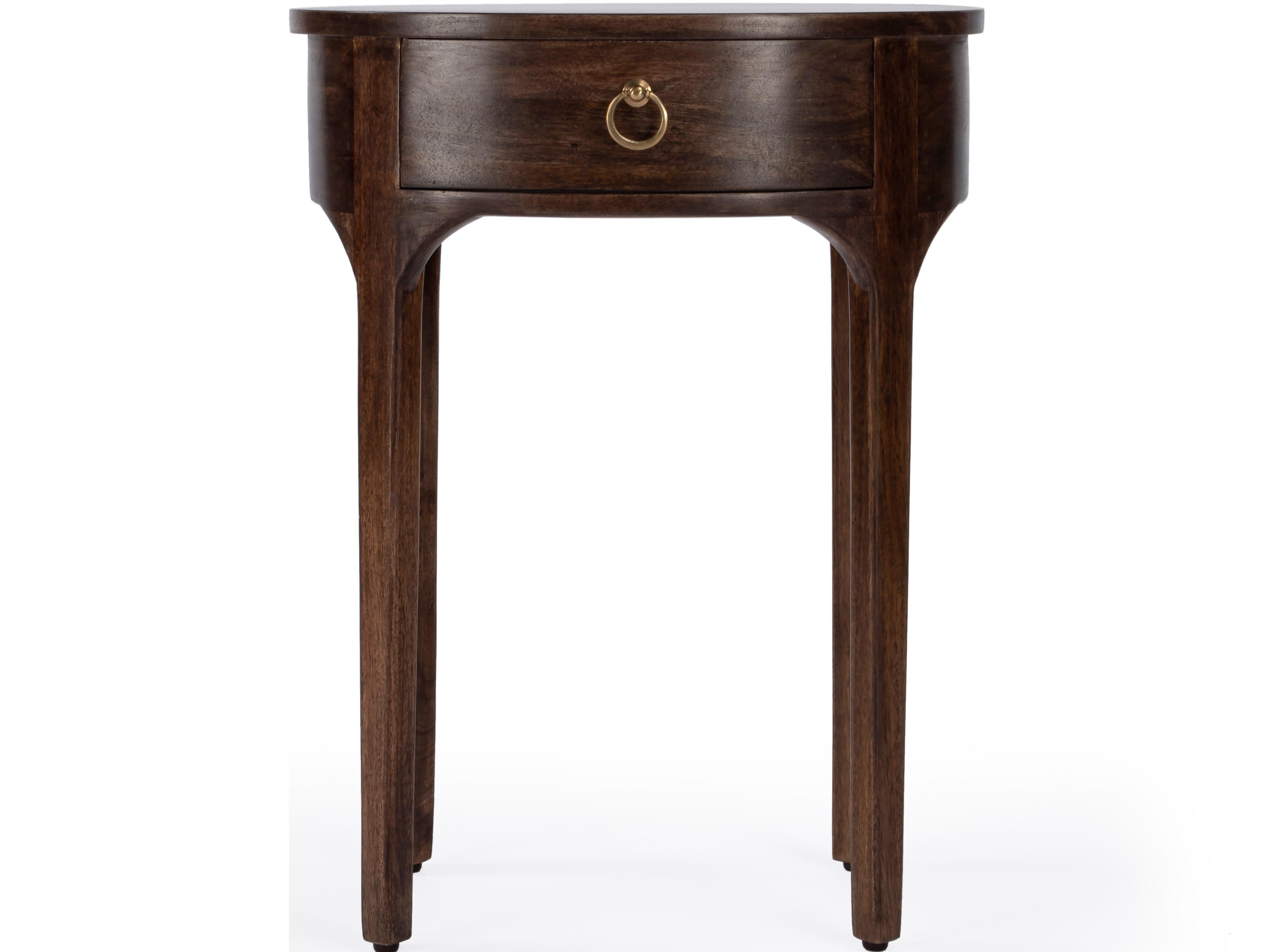 Butler Alinia Oval Wood Brown End Table
