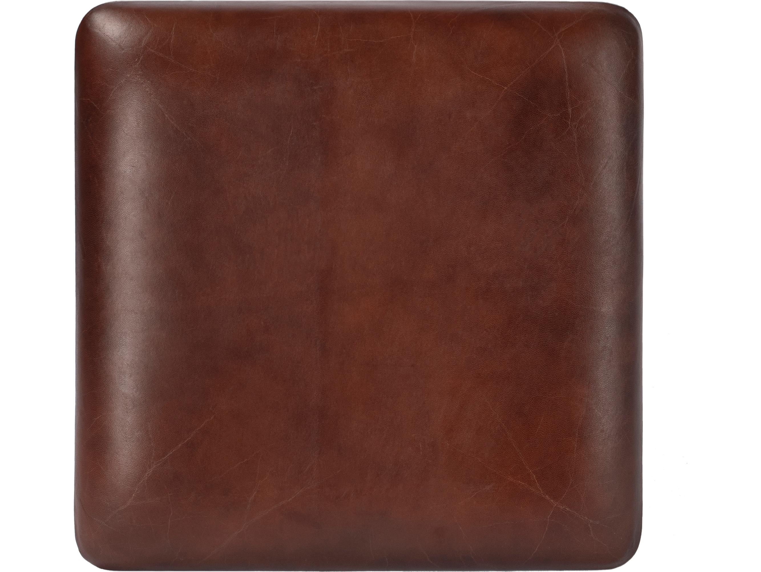 Butler Midway Metalworks Brown Leather Ottoman