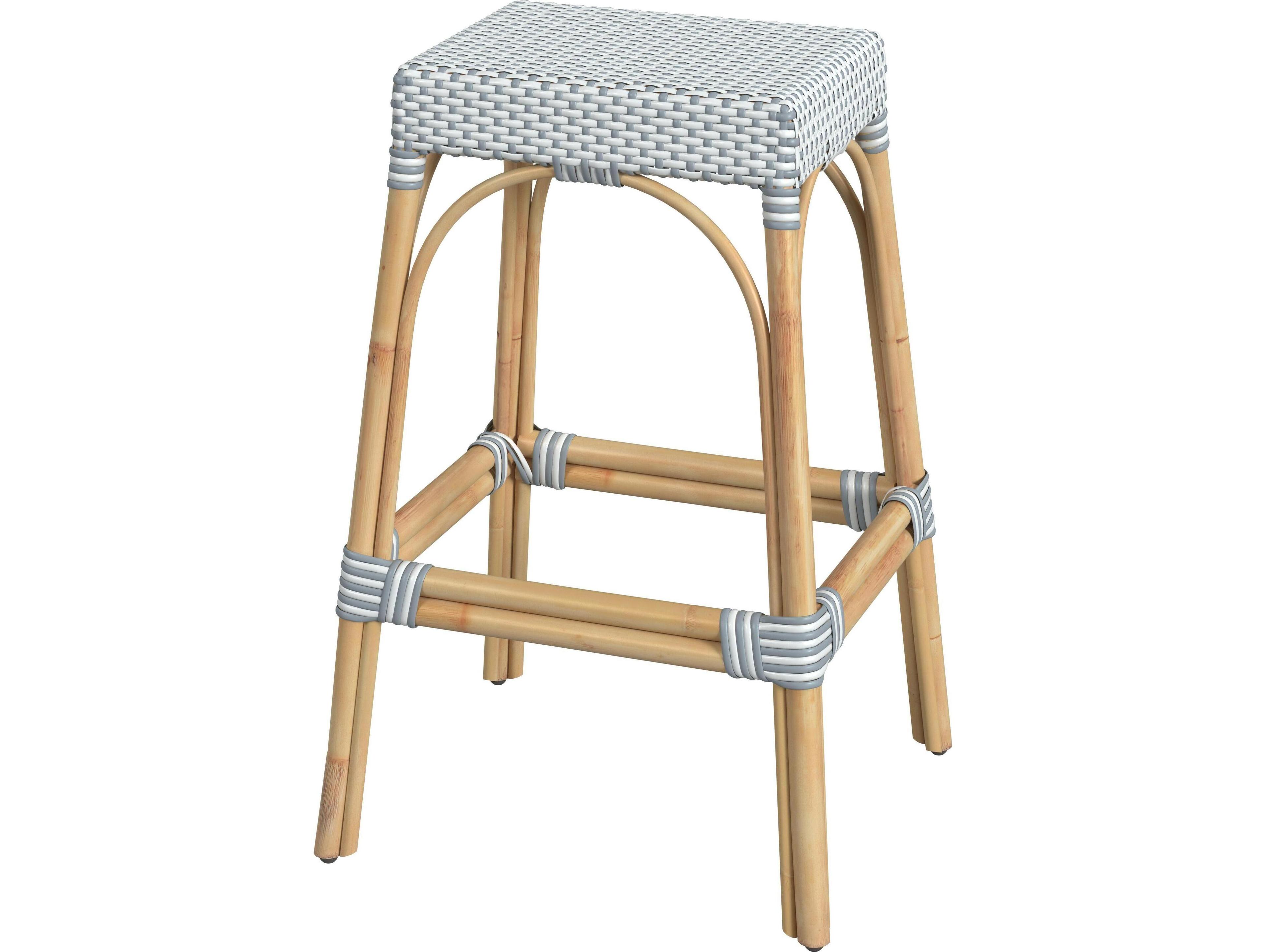 Butler Robias Blue Rattan Bar Stool