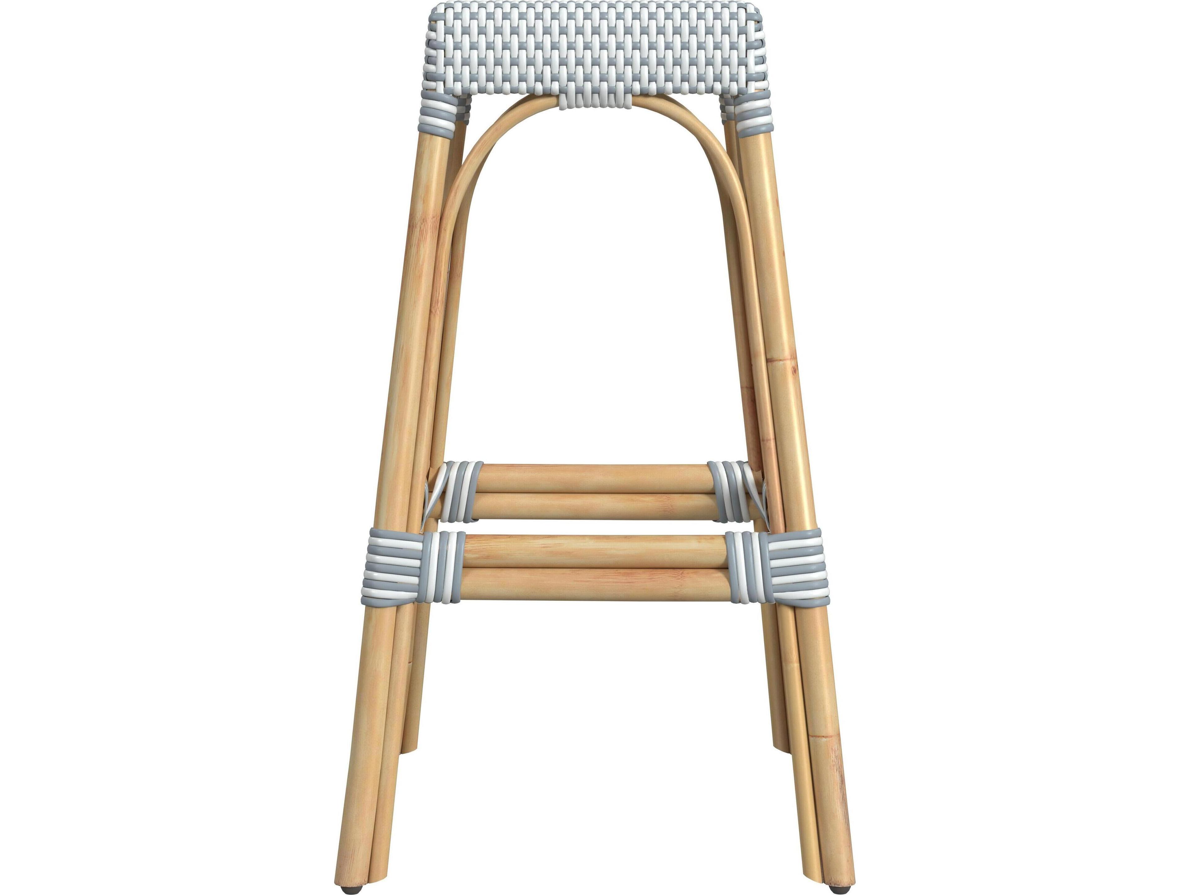 Butler Robias Blue Rattan Bar Stool