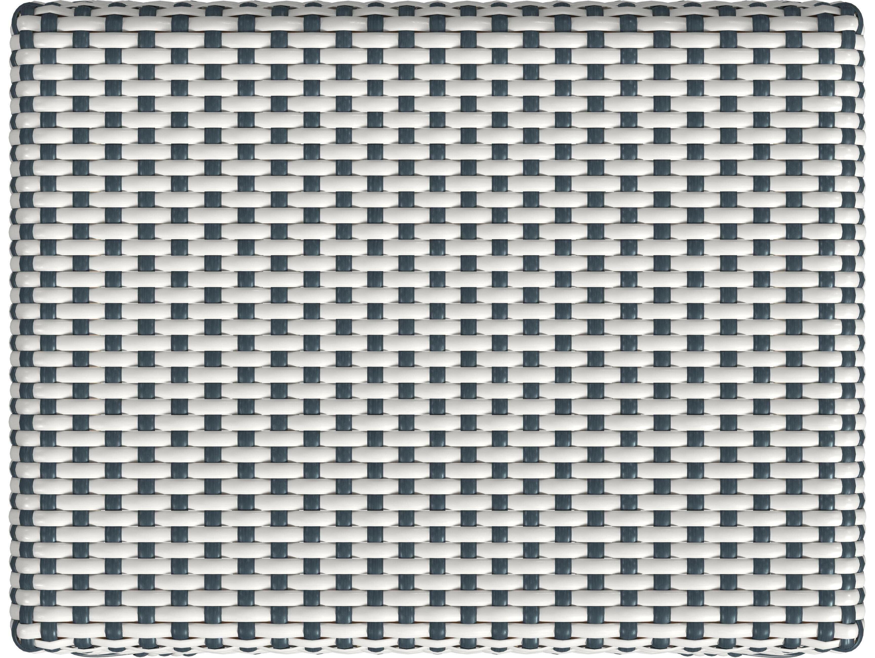 Butler Robias White navy Stripe Natural Rattan Frame Blue Bar Stool