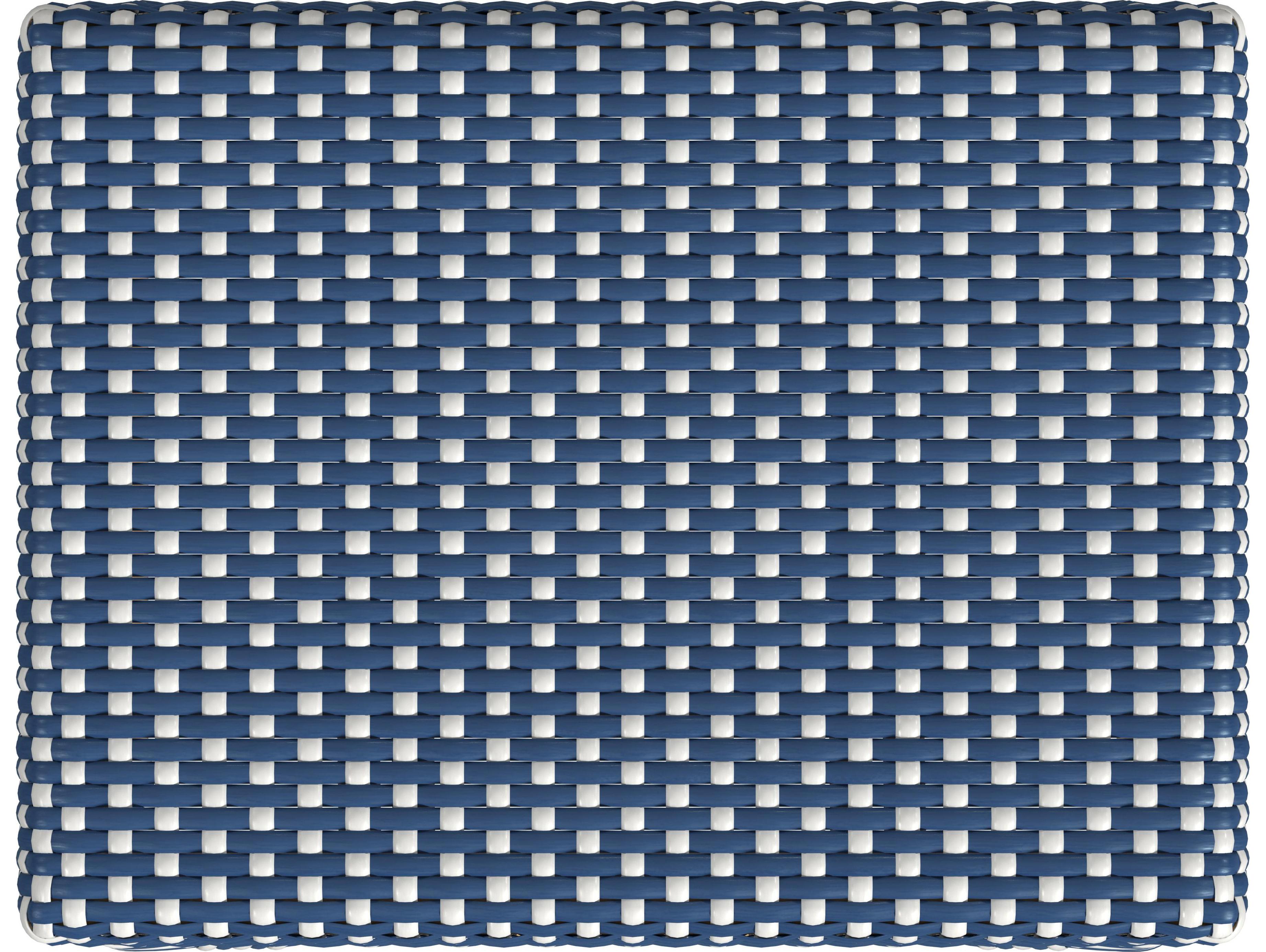 Butler Robias Blue white Dot Natural Rattan Frame Bar Stool