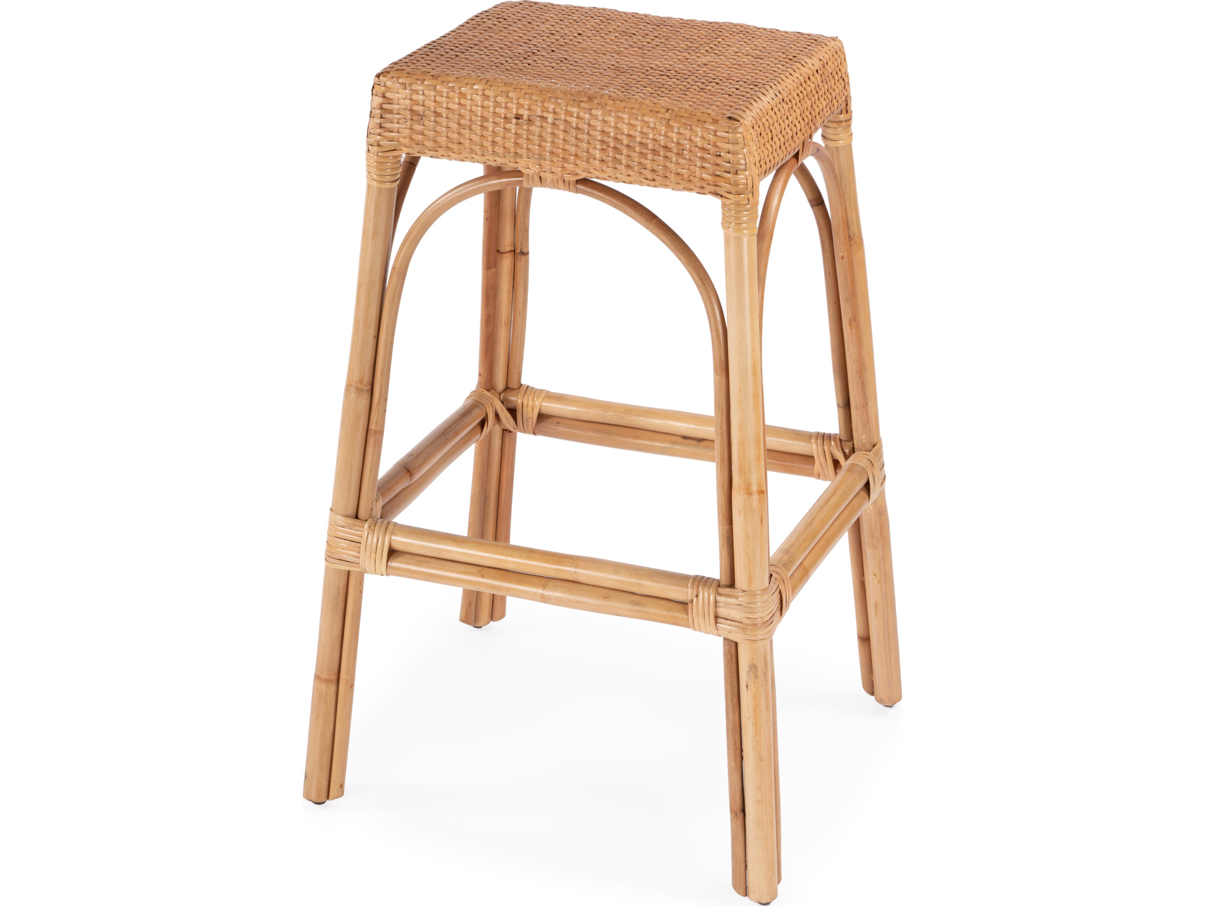 Butler Robias Natural Rattan Frame Bar Stool
