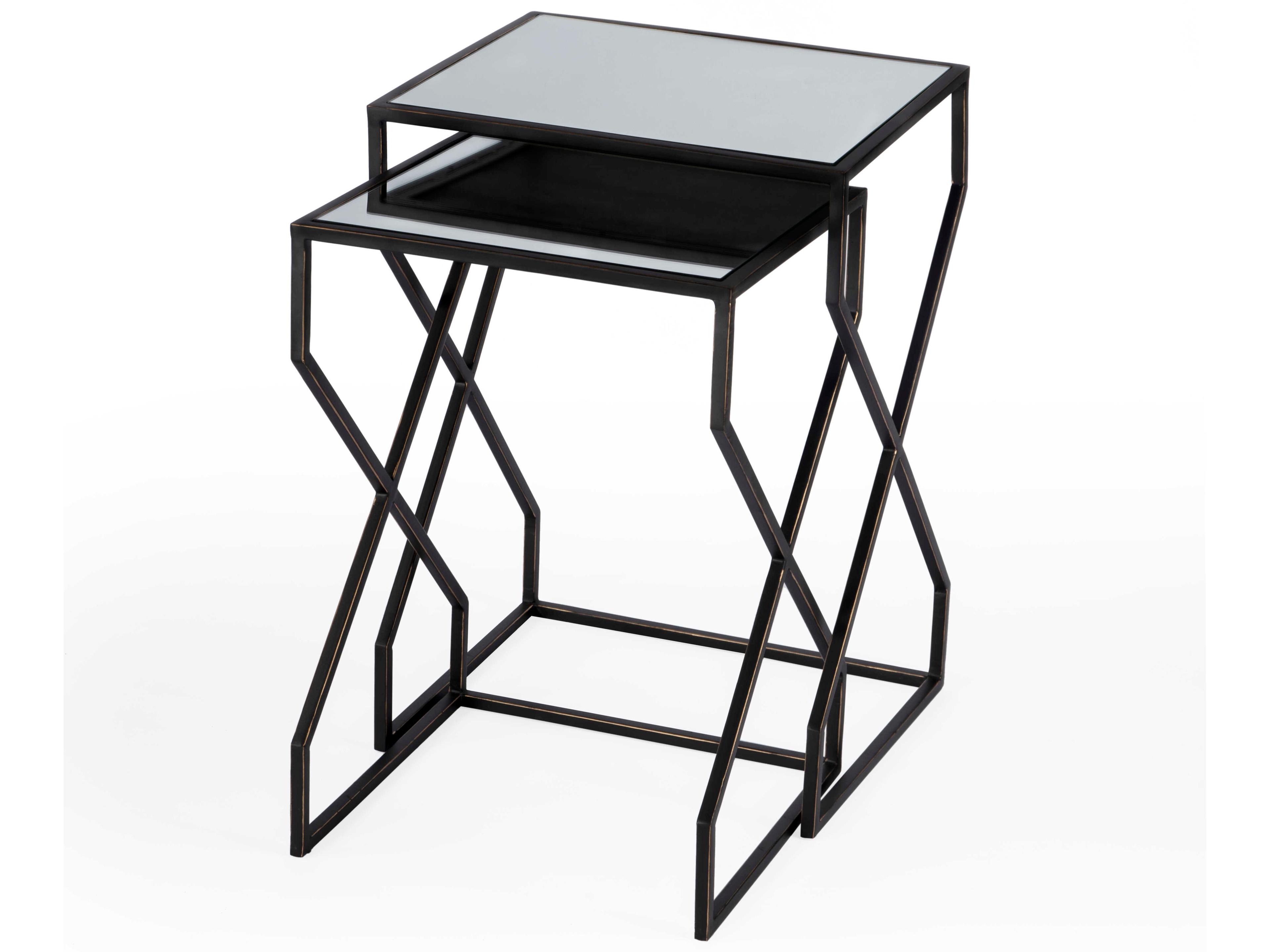 Butler Demi Rectangular Mirror Metalworks End Table