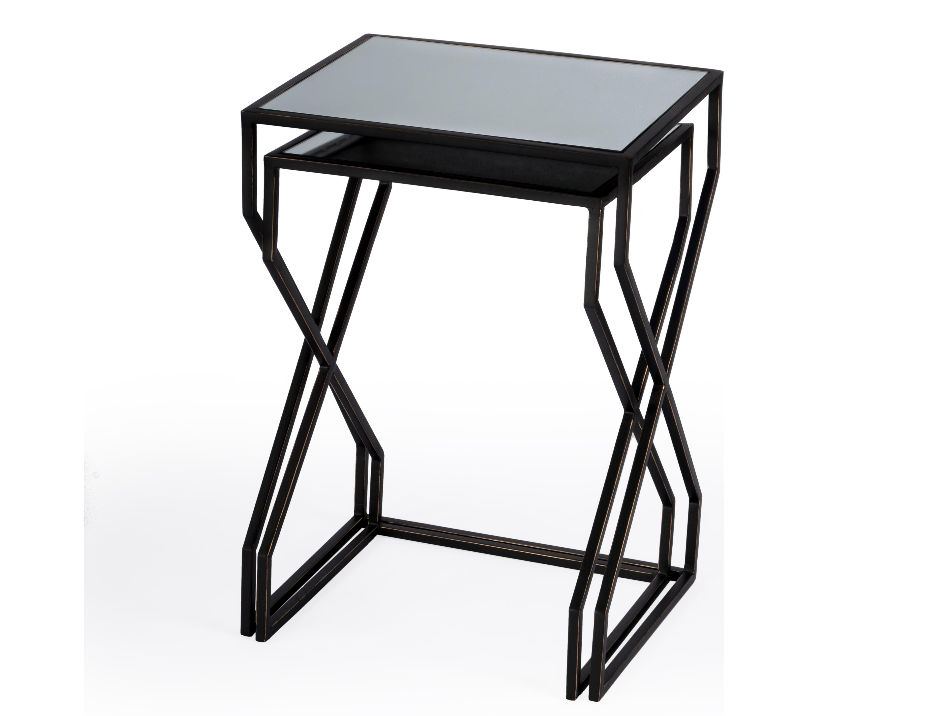 Butler Demi Rectangular Mirror Metalworks End Table