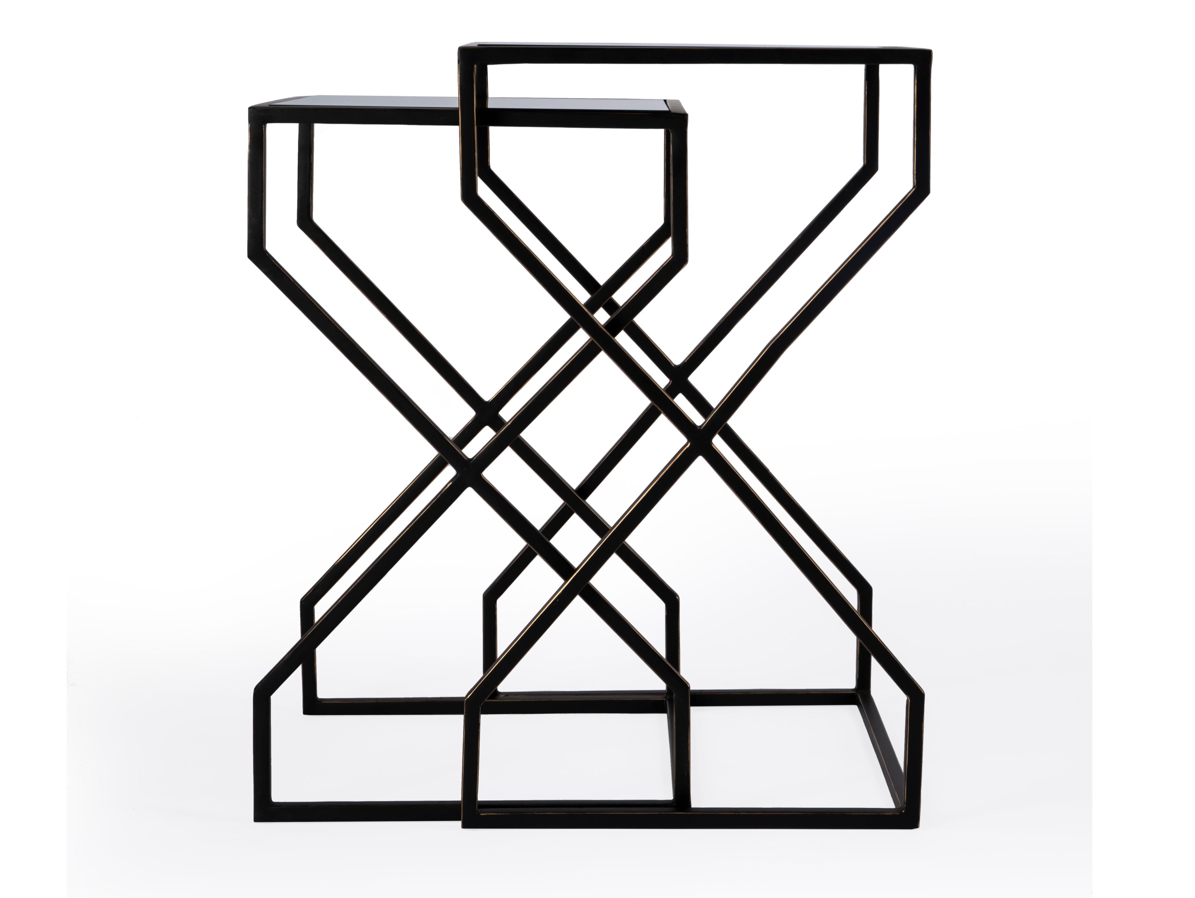 Butler Demi Rectangular Mirror Metalworks End Table