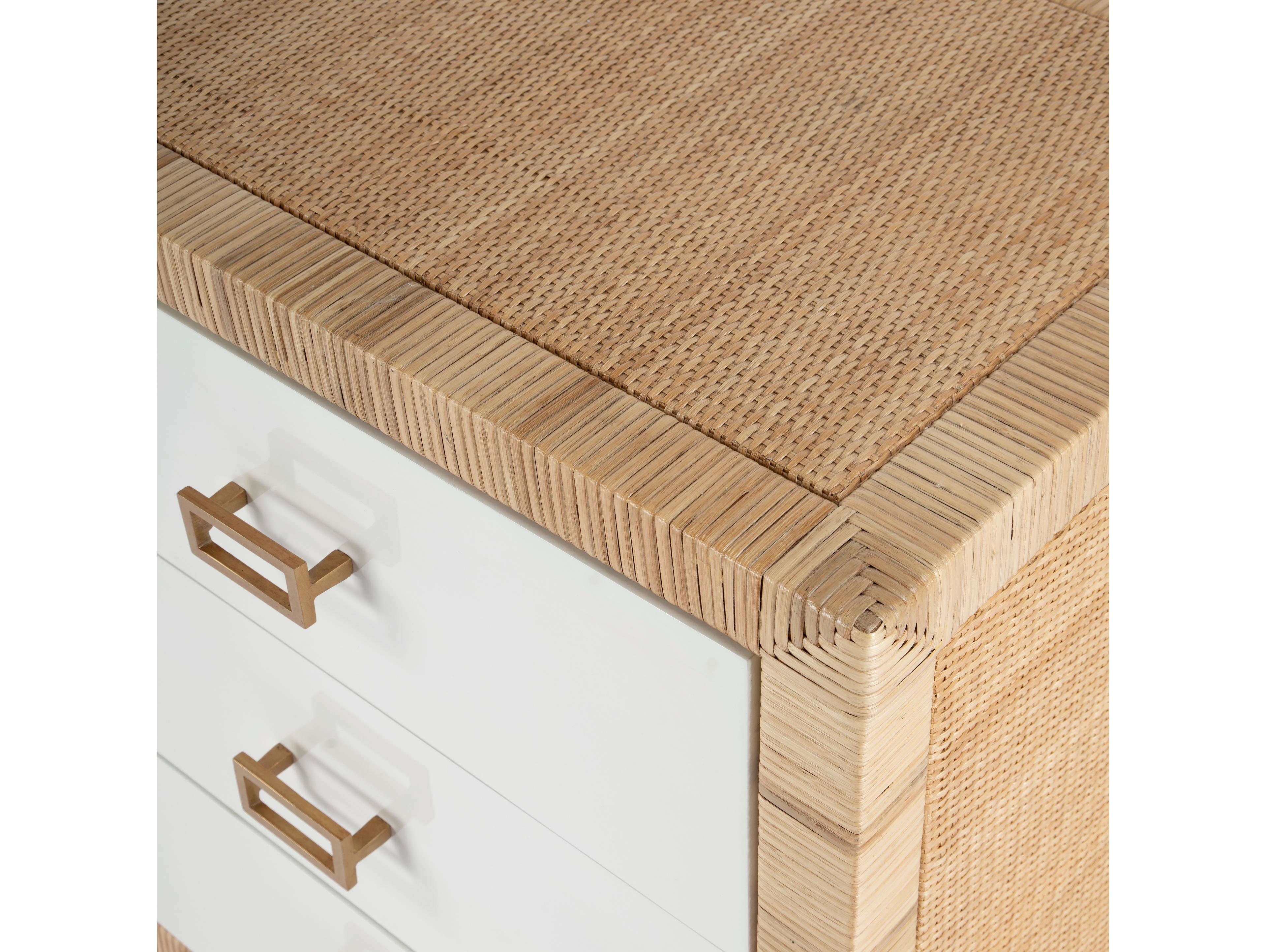 Butler Corfu 6-Drawers White Mahogany Wood Double Dresser