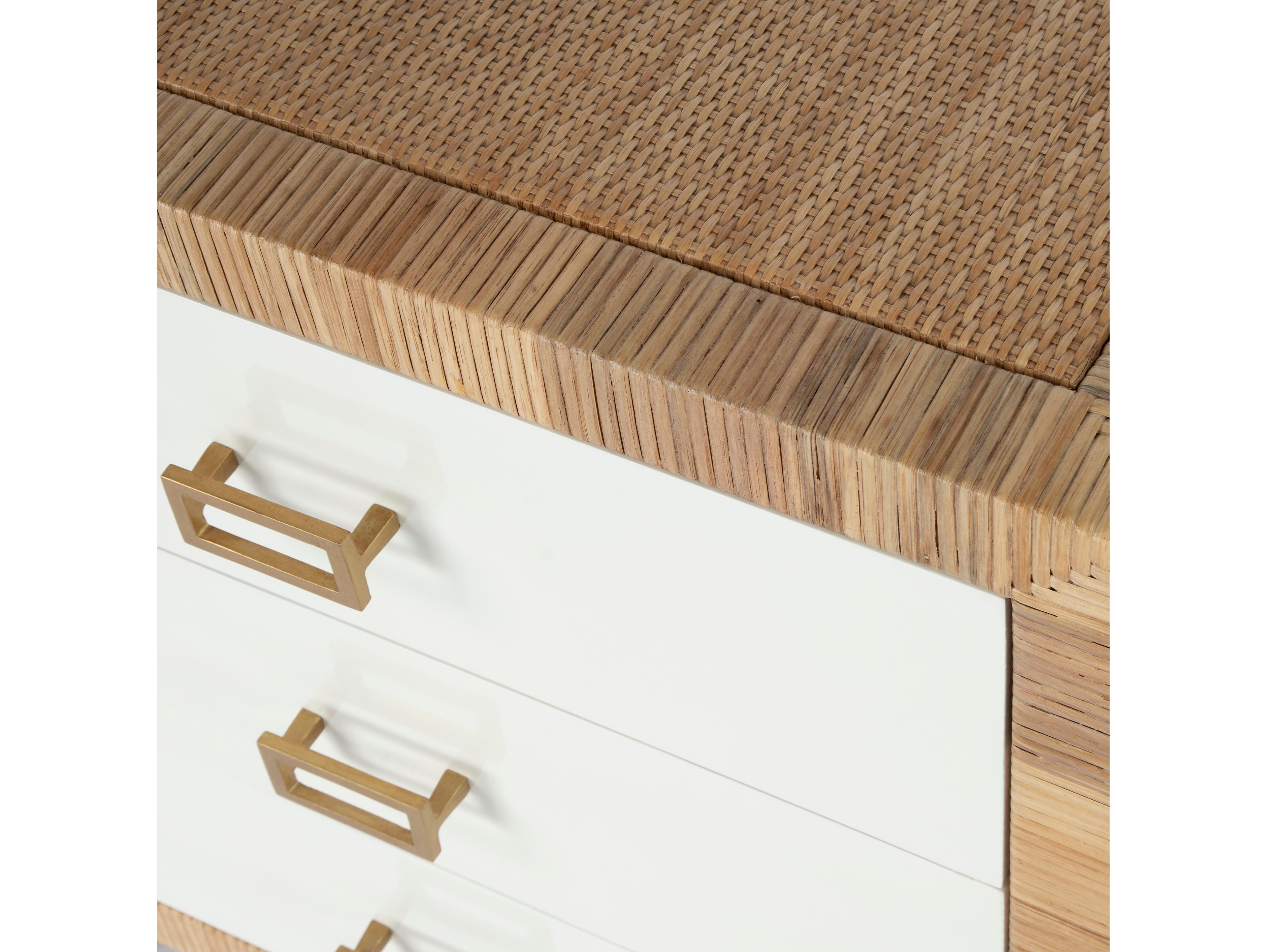 Butler Corfu 3-Drawers White Mahogany Wood Nightstand