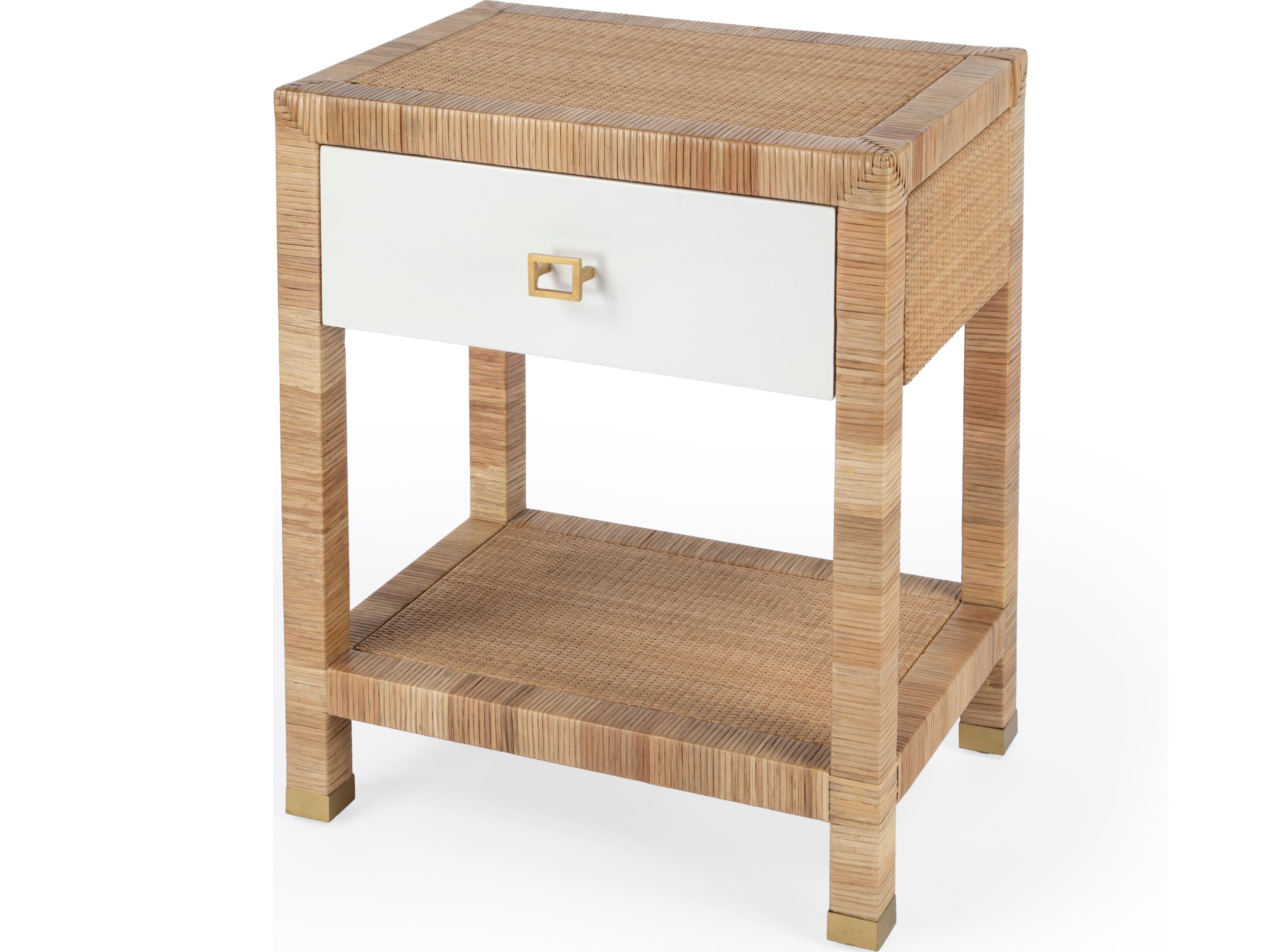 Butler Corfu 1-Drawer Natural Mahogany Wood Nightstand