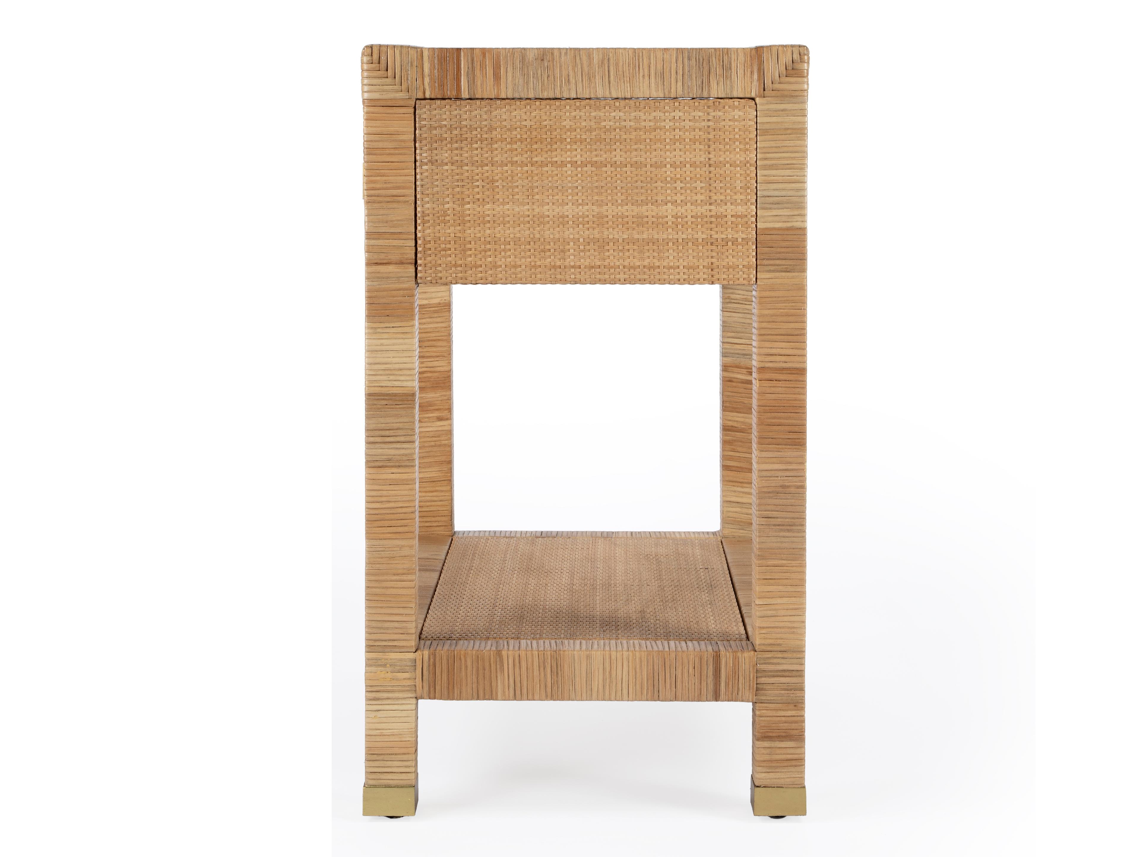 Butler Corfu 1-Drawer Natural Mahogany Wood Nightstand