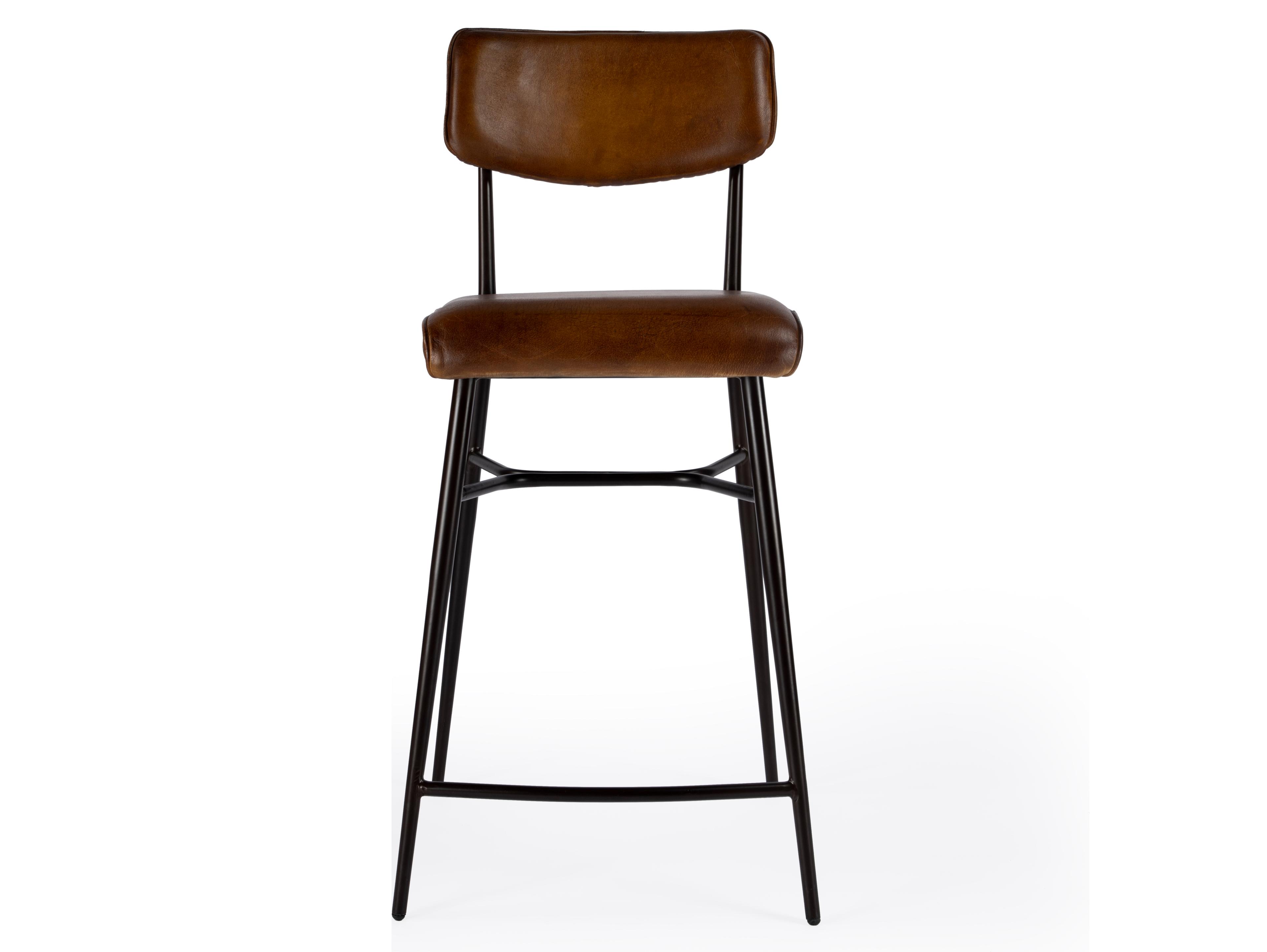 Butler Odessa Brown Leather Counter Stool