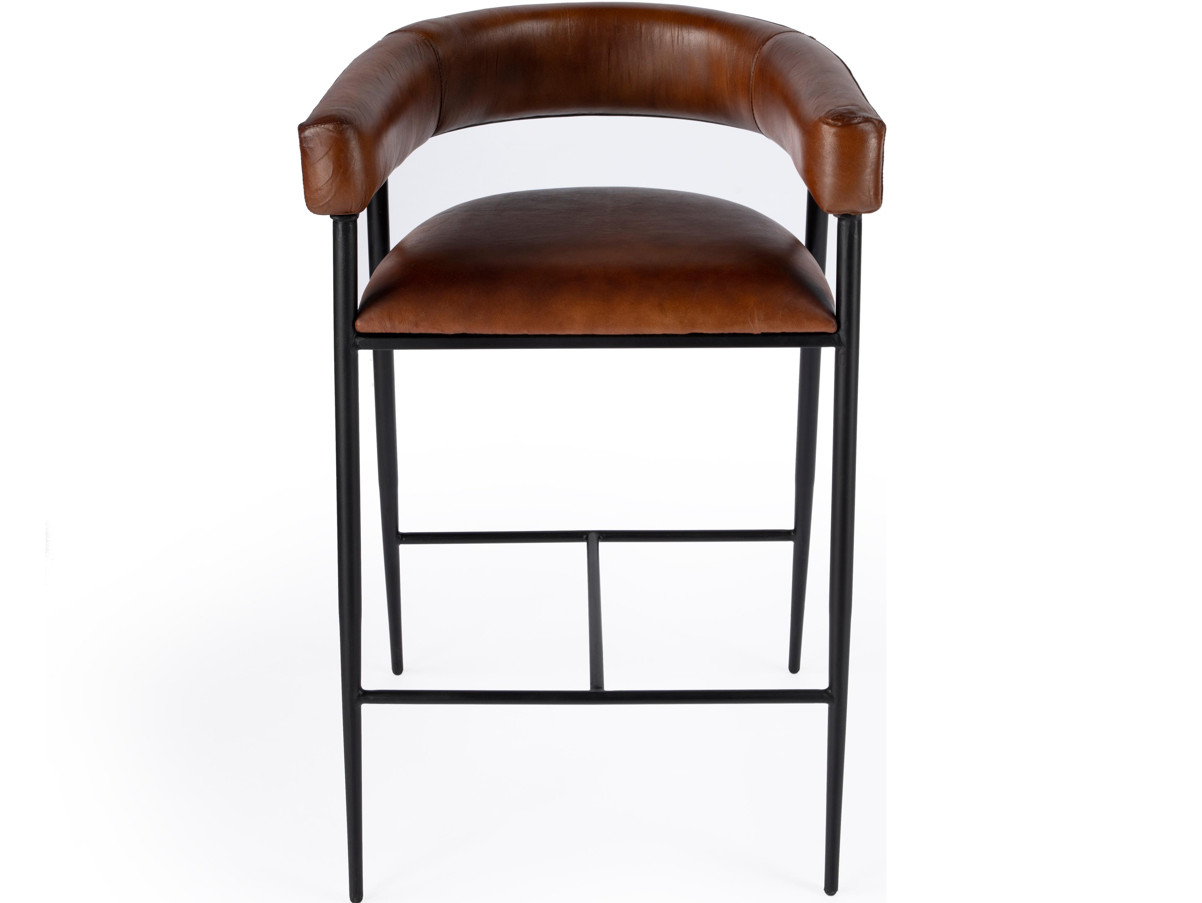 Butler Dallas Brown Leather Bar Stool