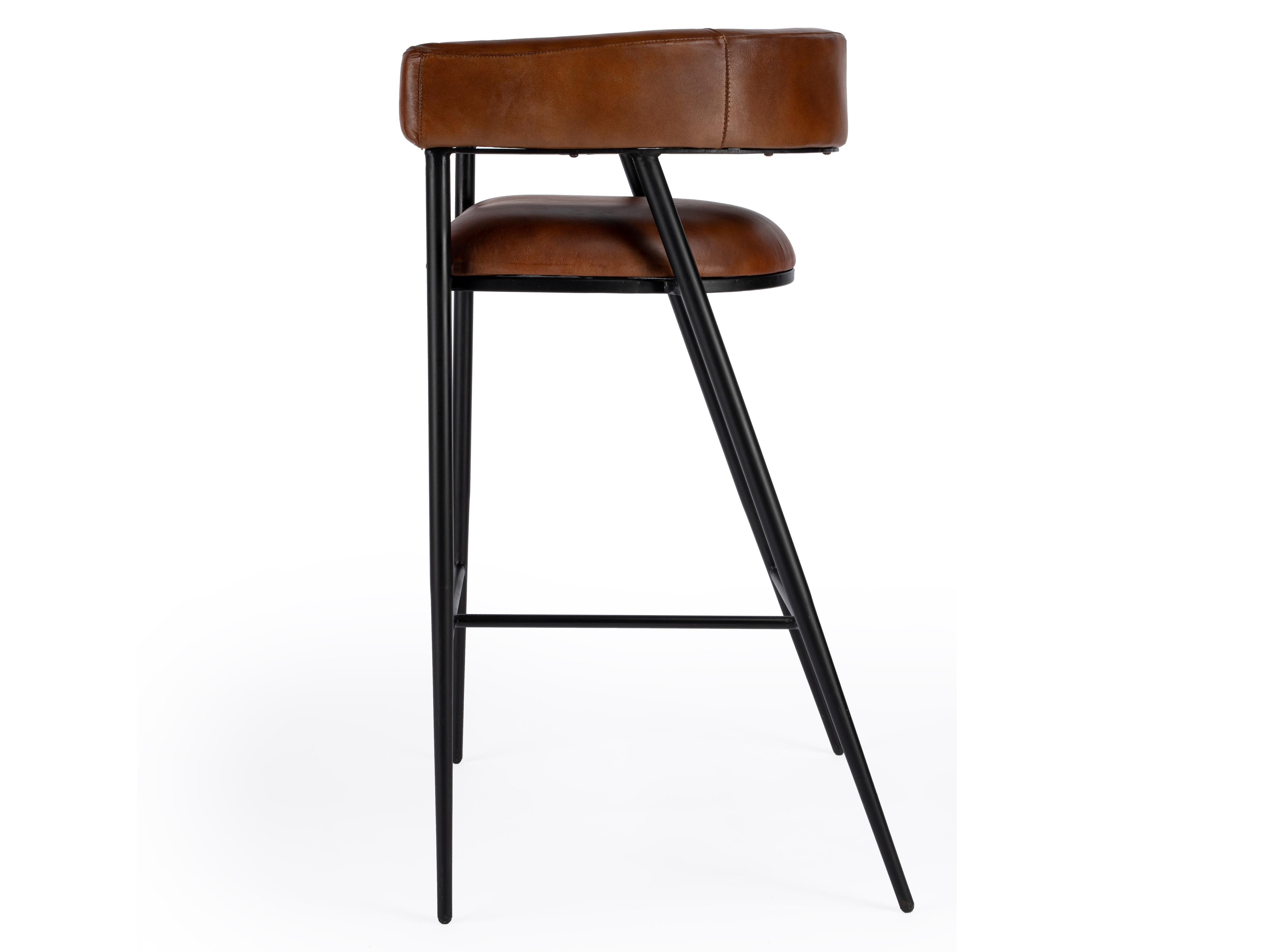 Butler Dallas Brown Leather Bar Stool