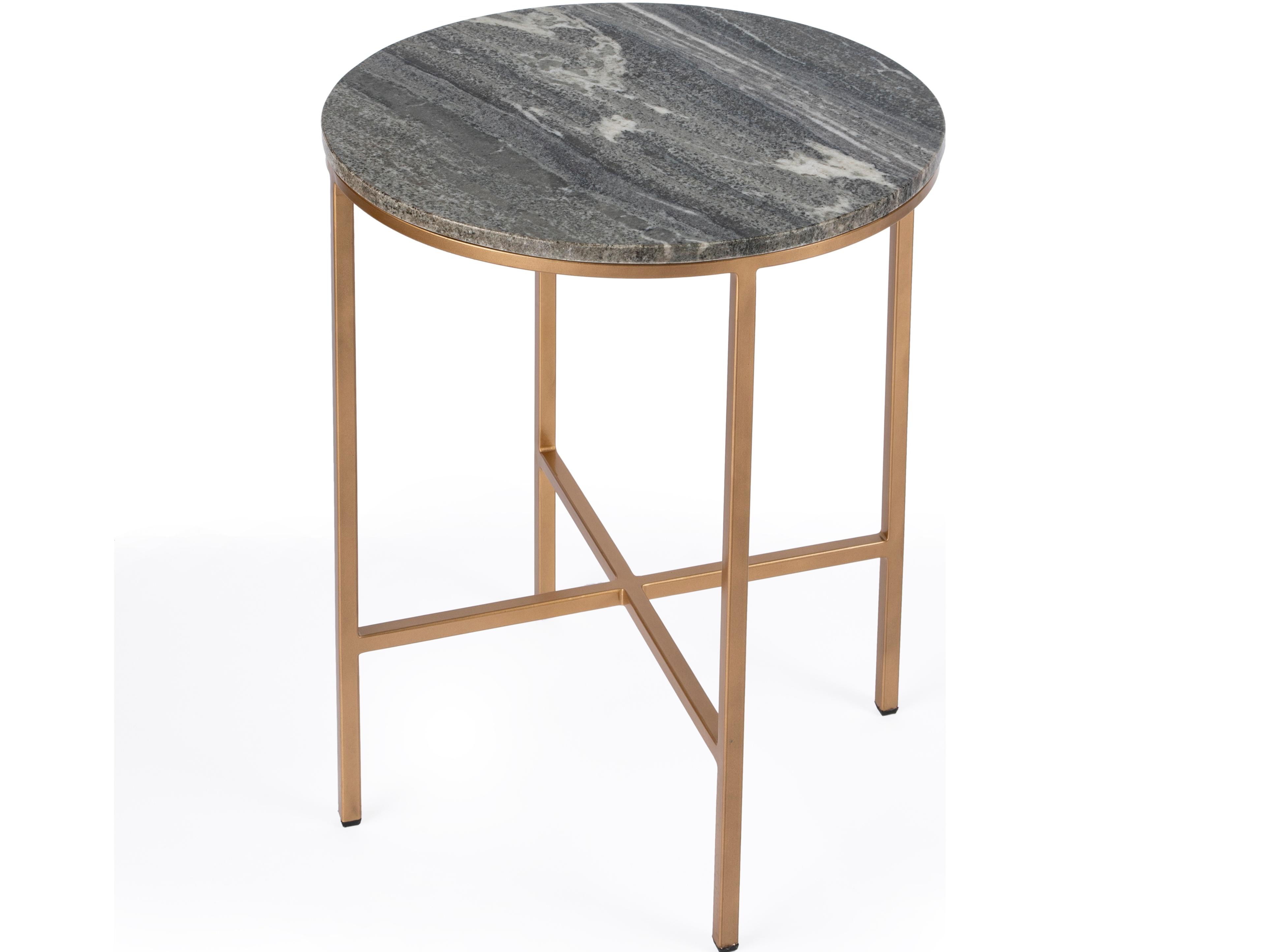 Butler Caty Round Marble Metalworks End Table