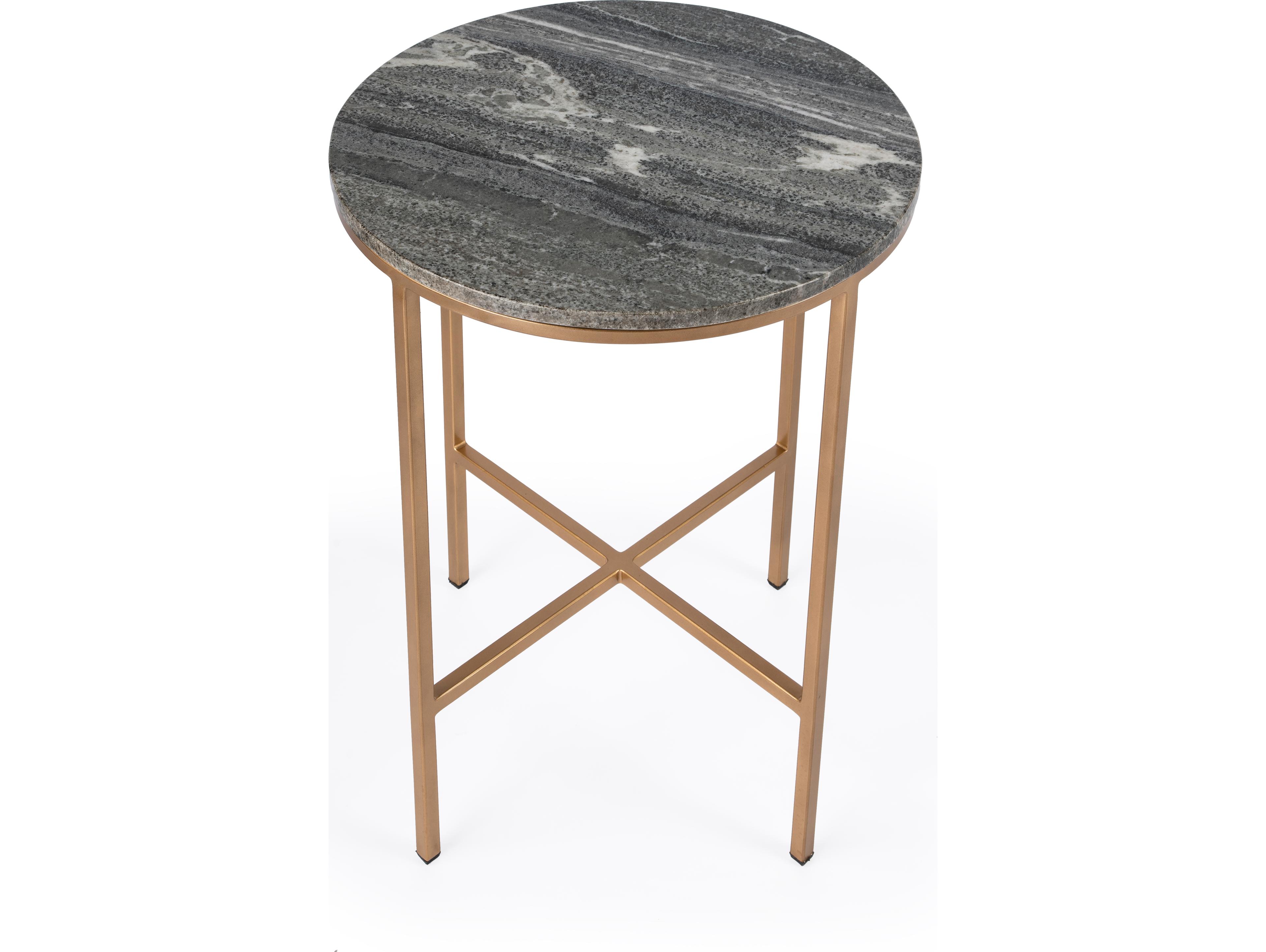 Butler Caty Round Marble Metalworks End Table