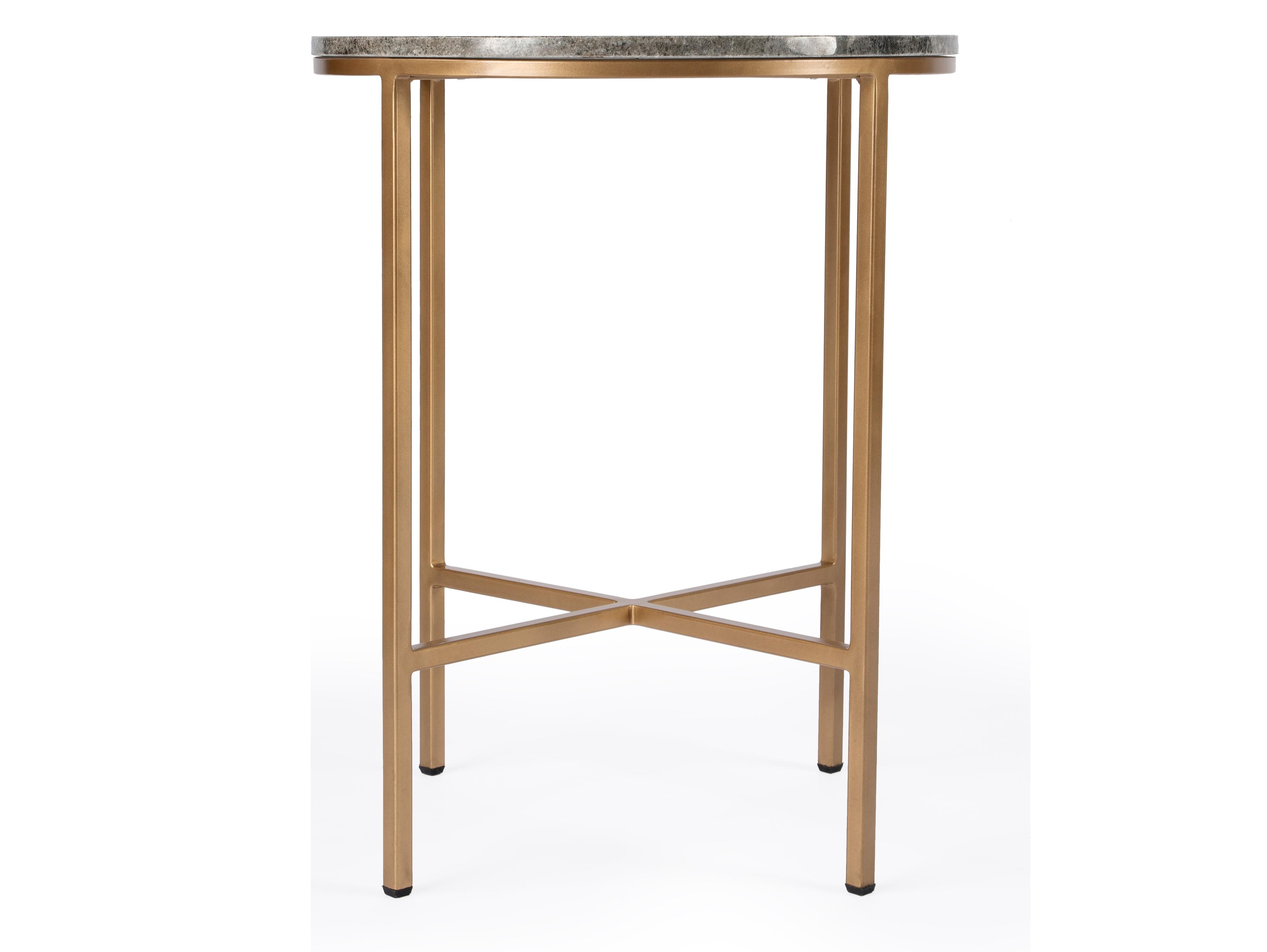 Butler Caty Round Marble Metalworks End Table