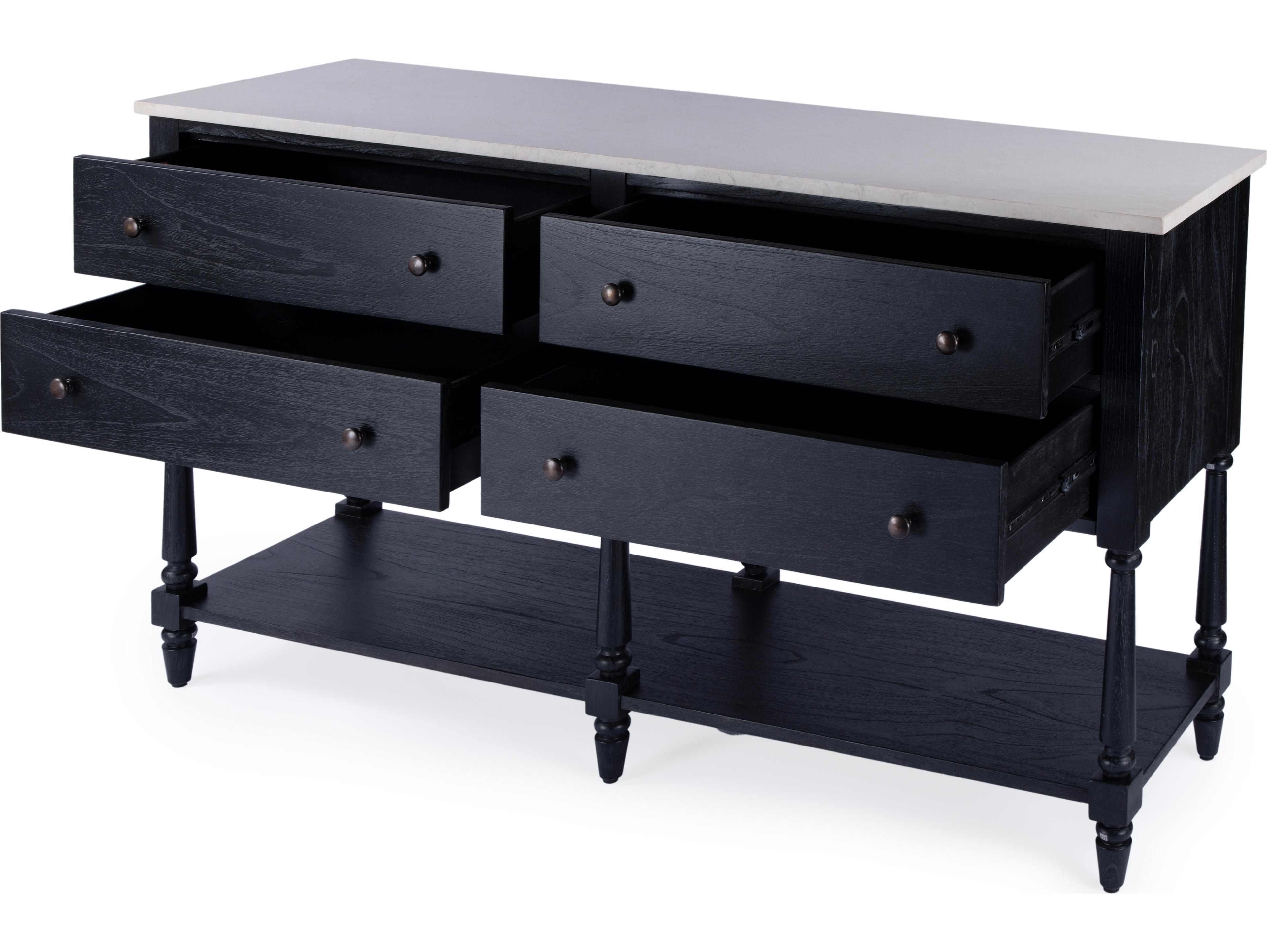 Butler Danielle 65" Mahogany Wood Washed Black Sideboard