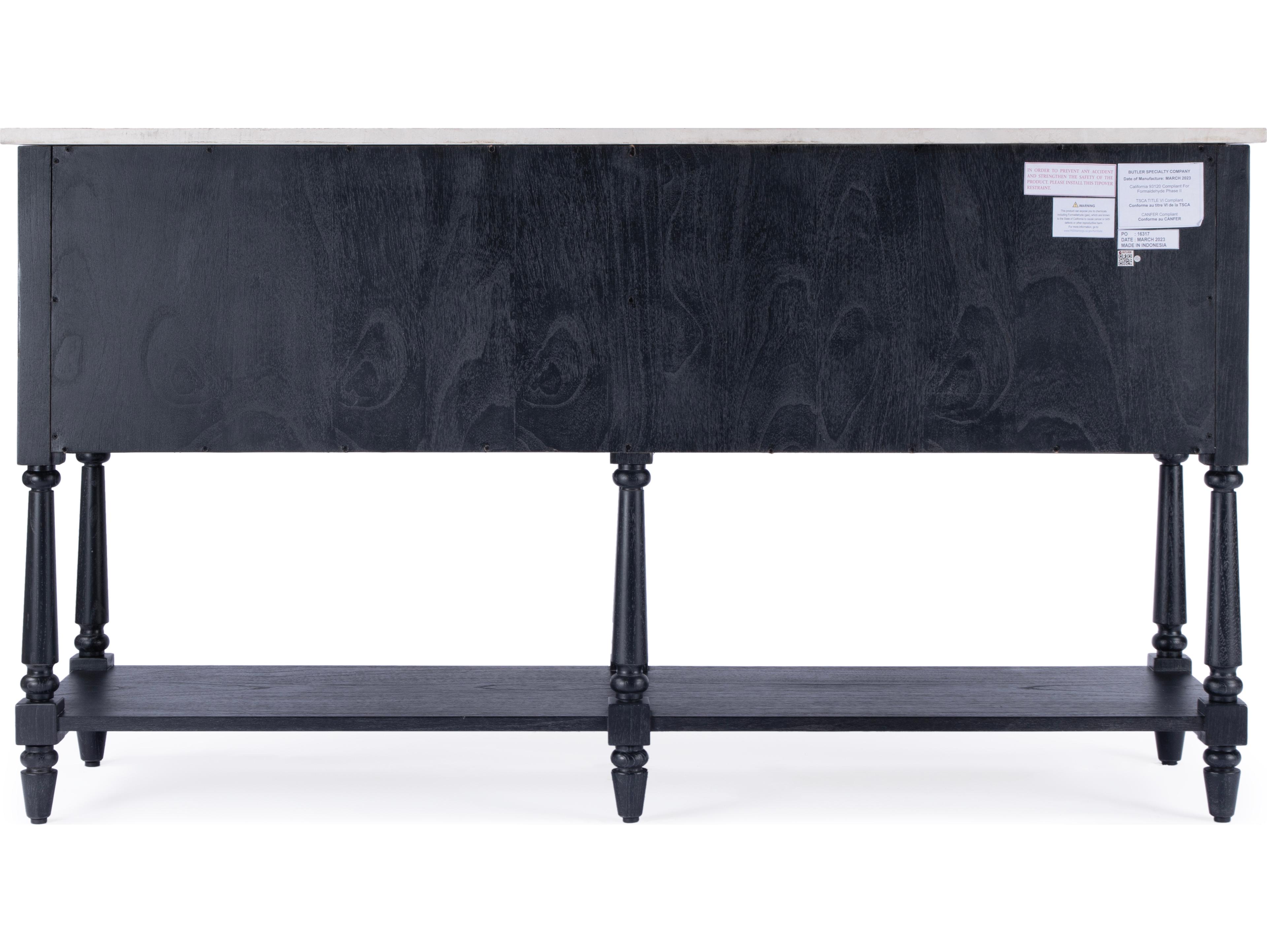 Butler Danielle 65" Mahogany Wood Washed Black Sideboard