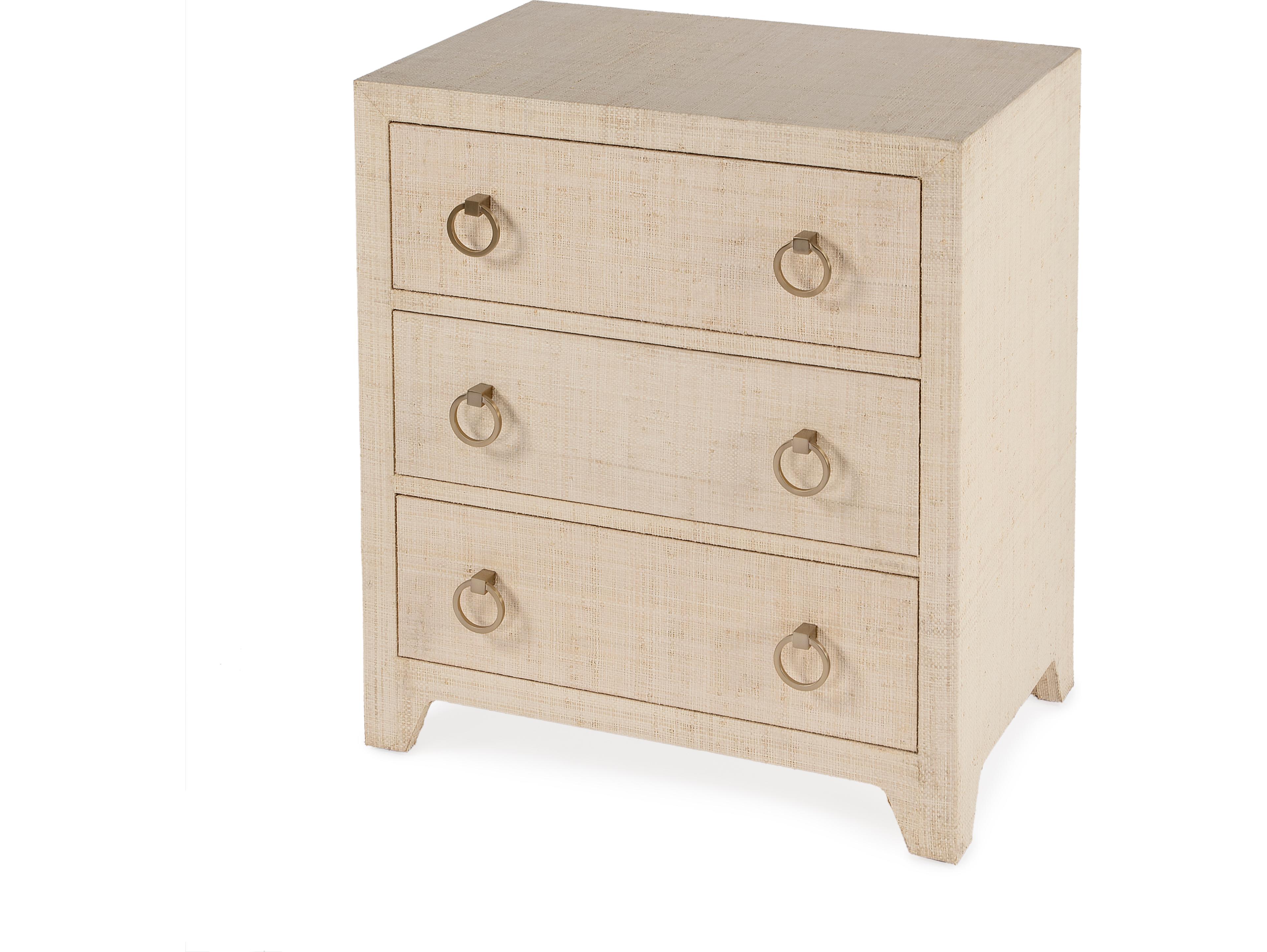 Butler Bar Harbor 3-Drawers Beech Wood Nightstand