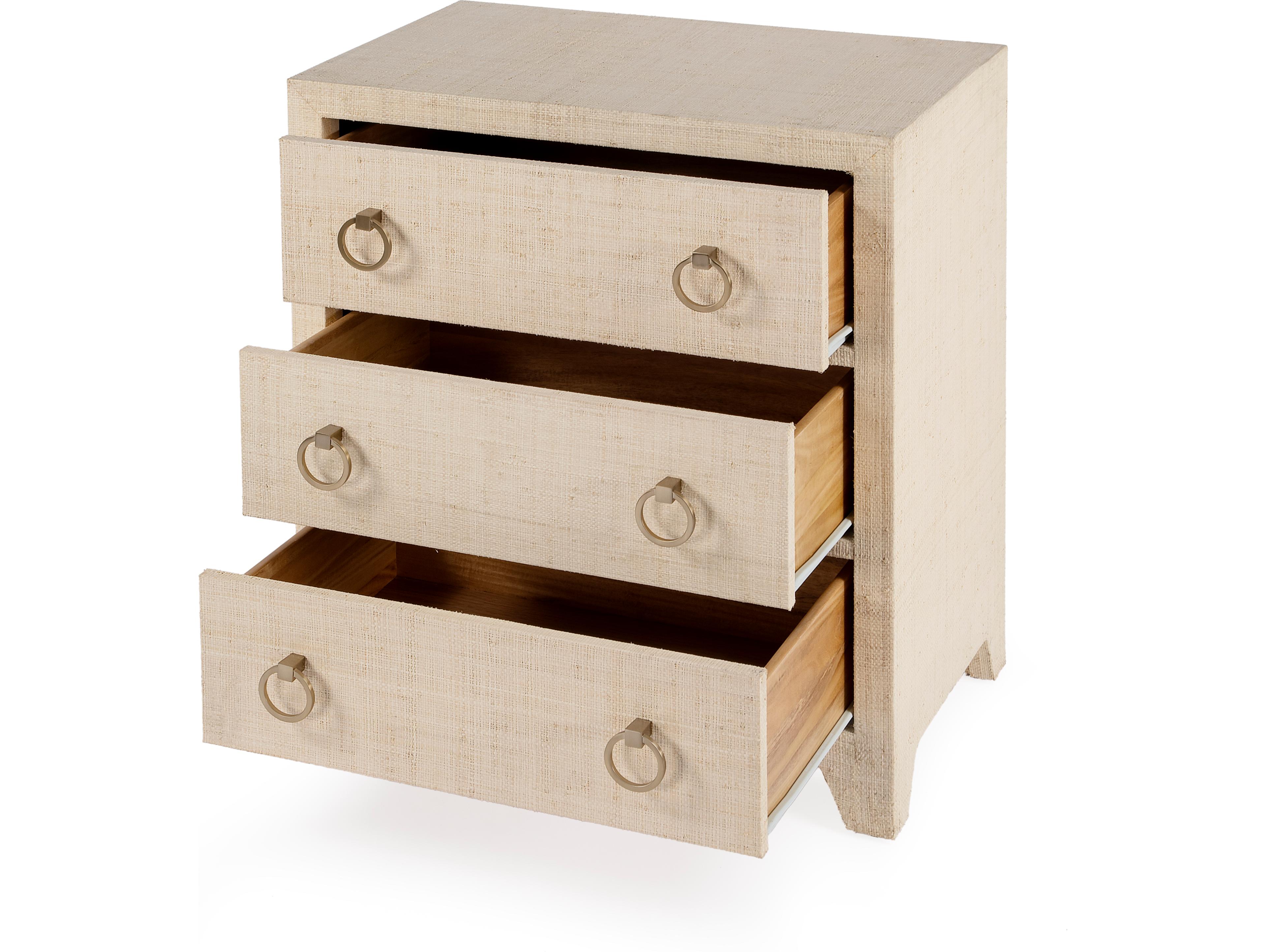 Butler Bar Harbor 3-Drawers Beech Wood Nightstand