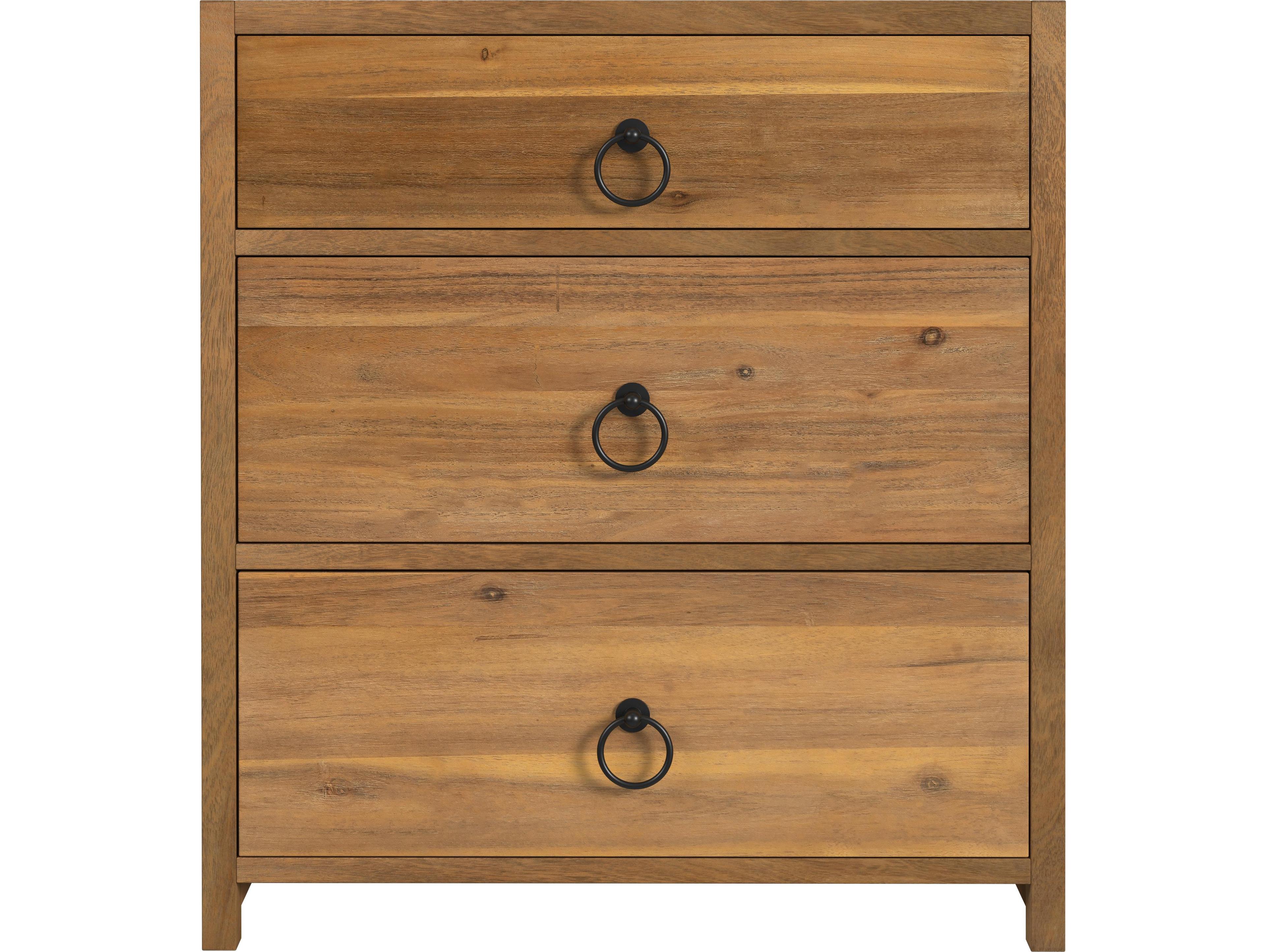 Butler Lark 3-Drawers Pine Wood Nightstand