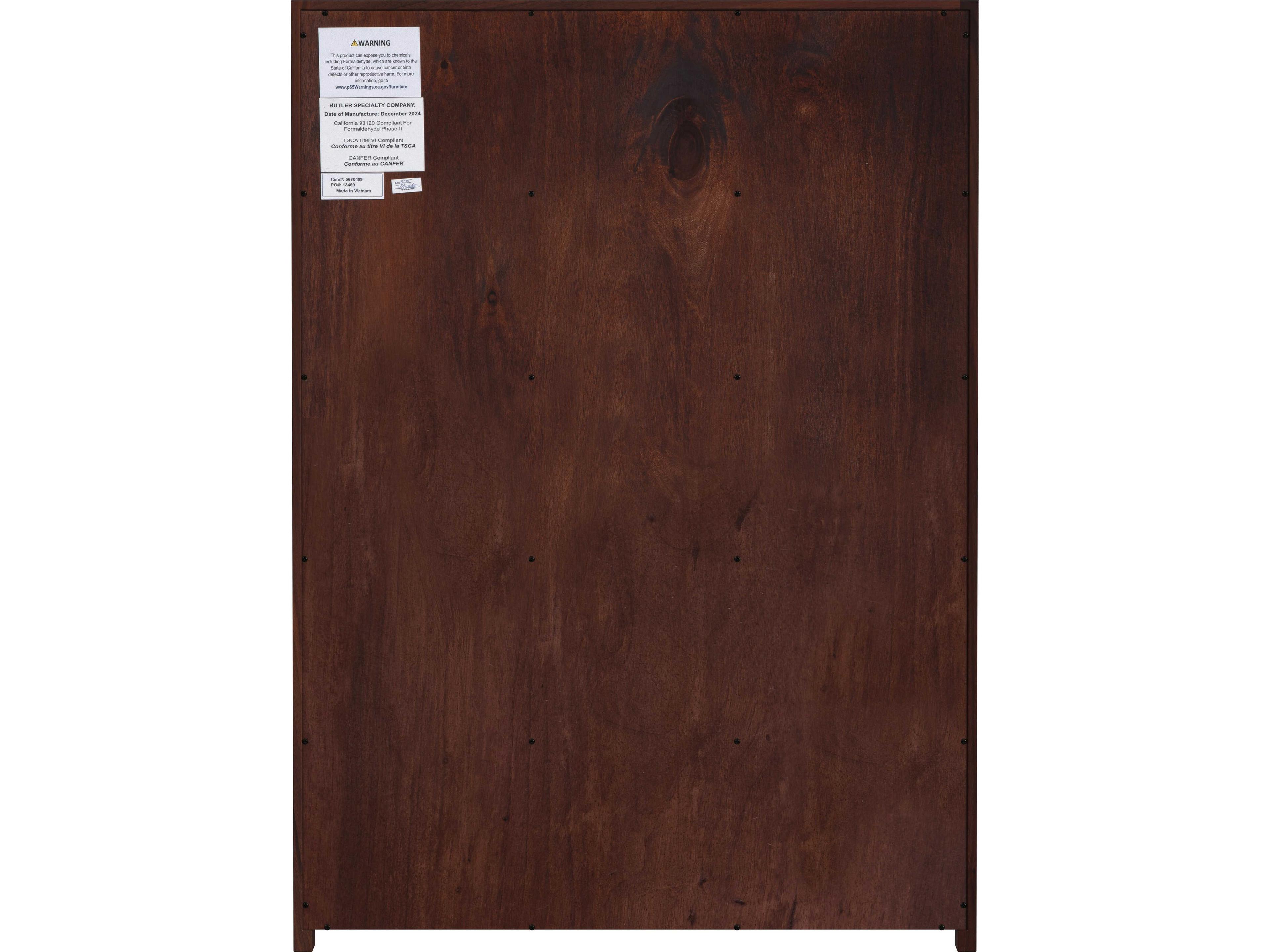 Butler Lark 5-Drawers Acacia Wood Dresser