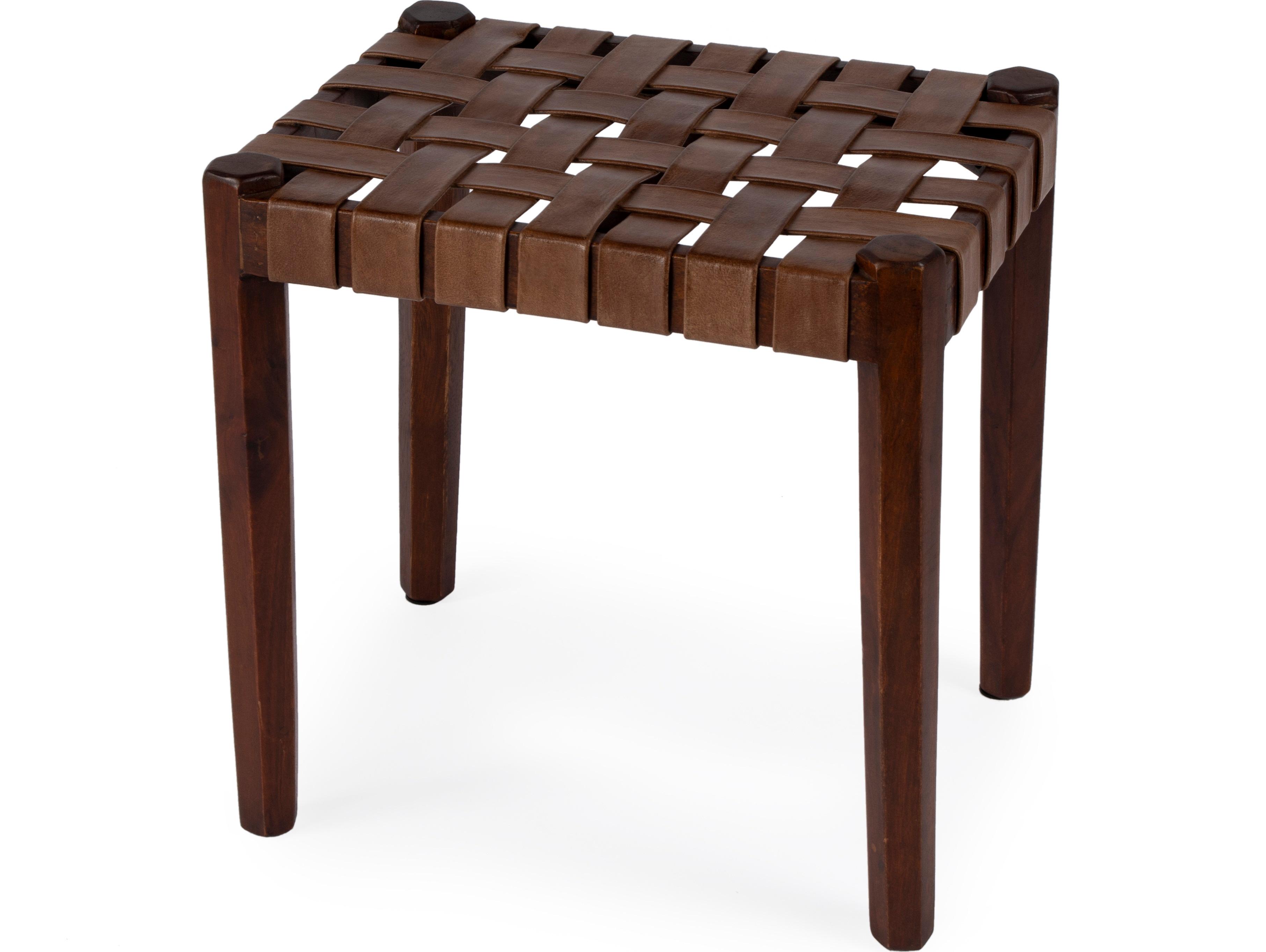 Butler Kerry Brown Leather Accent Stool