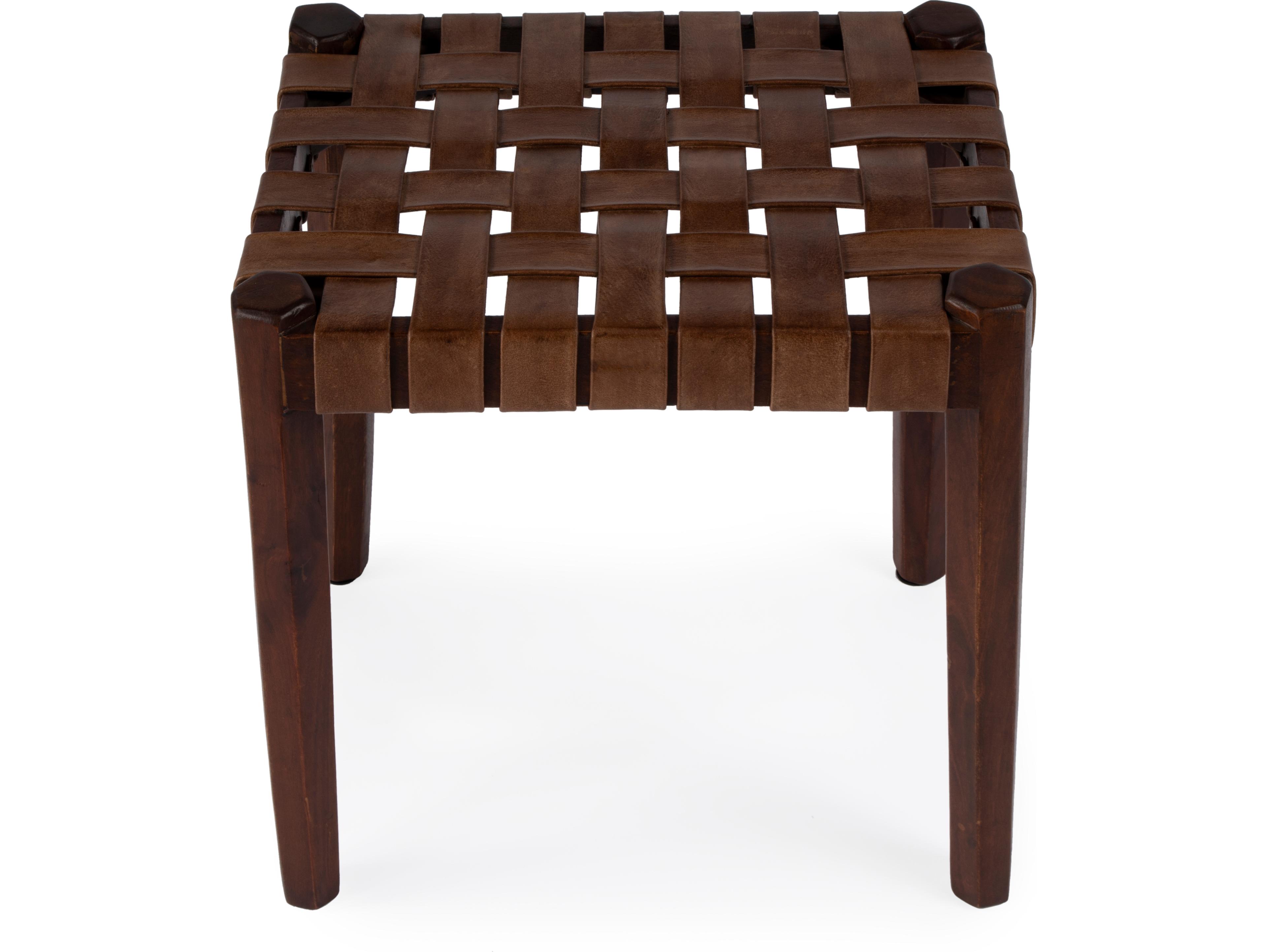 Butler Kerry Brown Leather Accent Stool