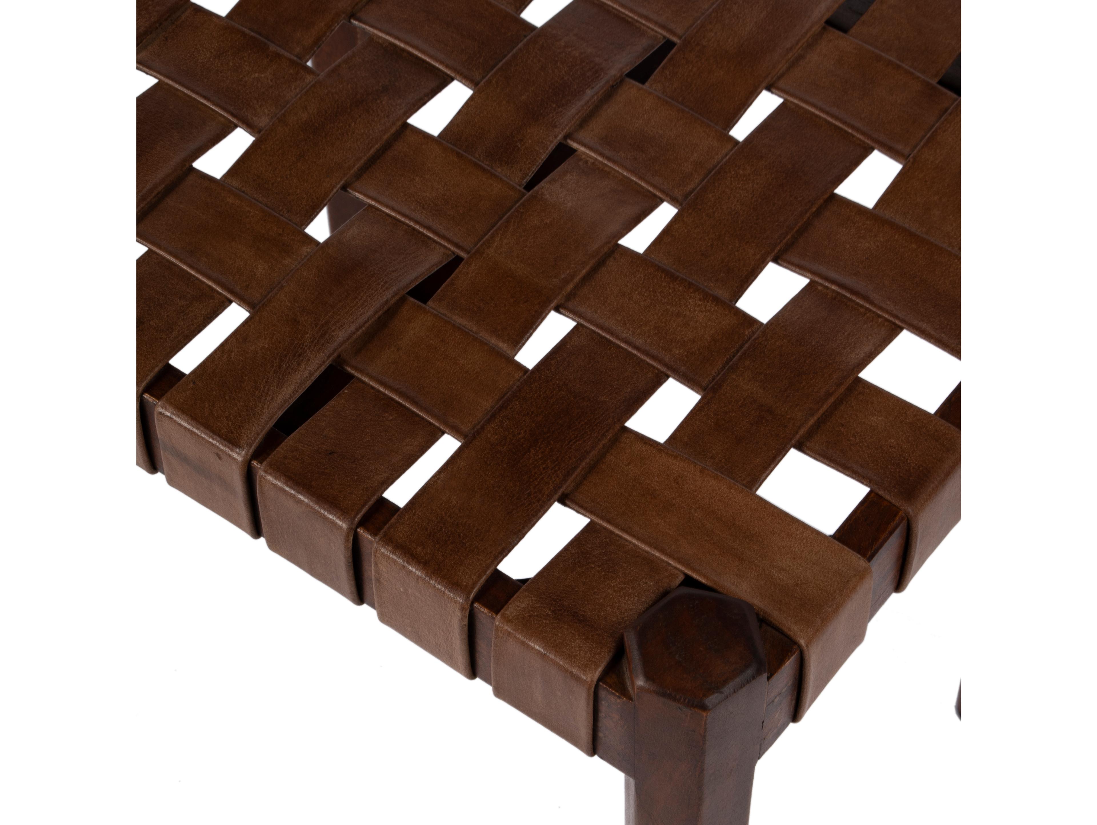 Butler Kerry Brown Leather Accent Stool