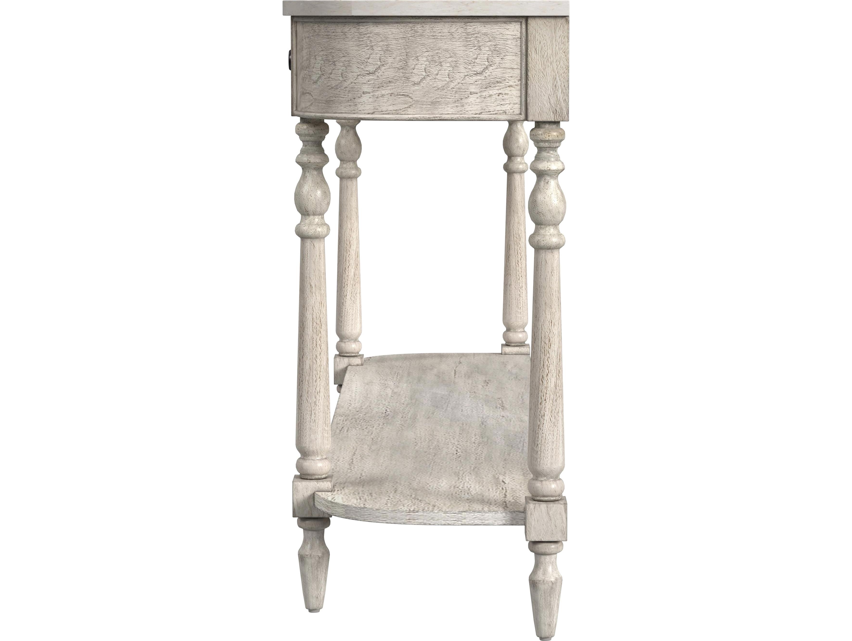 Butler Danielle Demilune Marble Rustic Gray Console Table