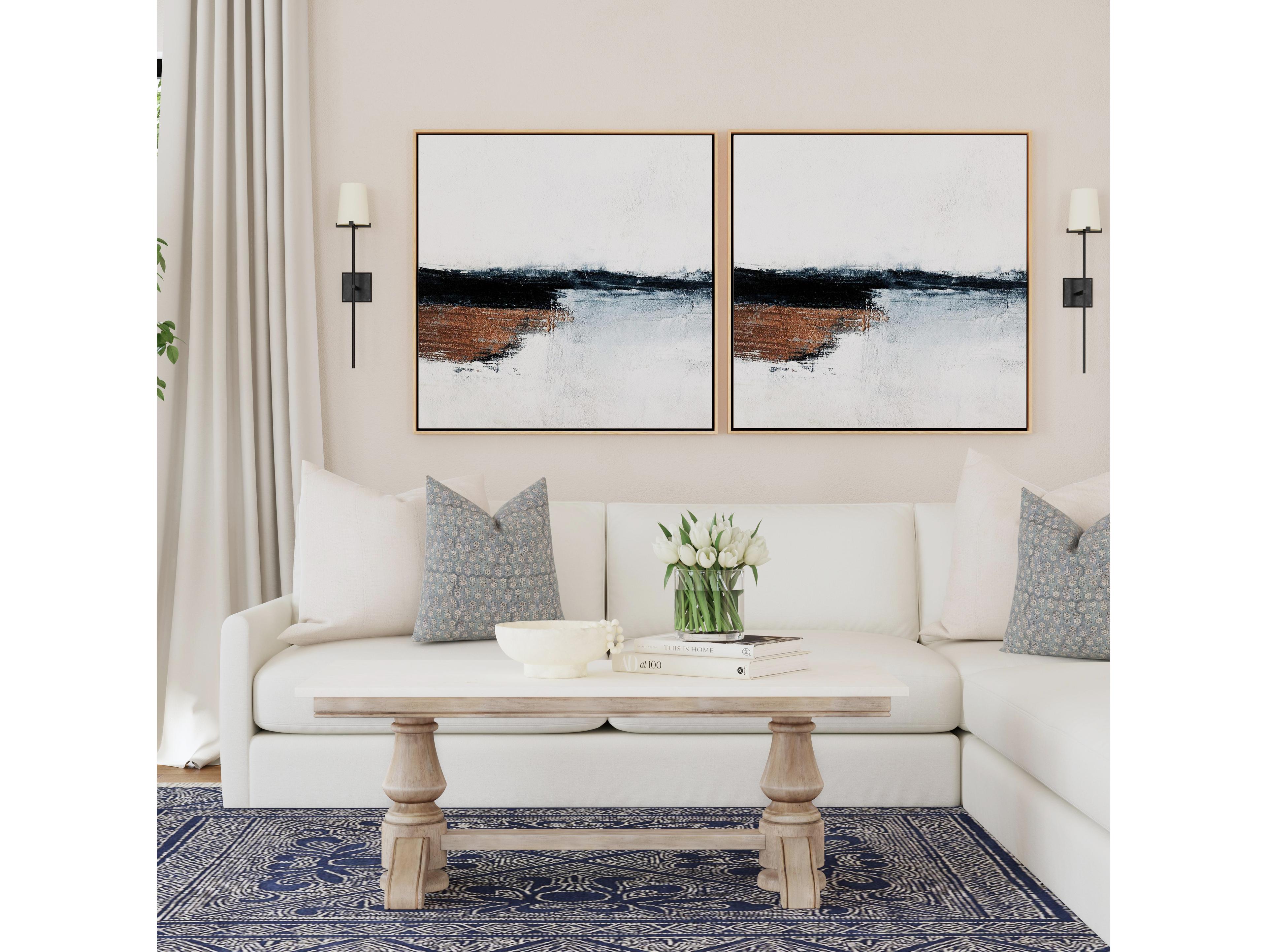 Butler Danielle Rectangular Marble Sandalwood Beige Coffee Table