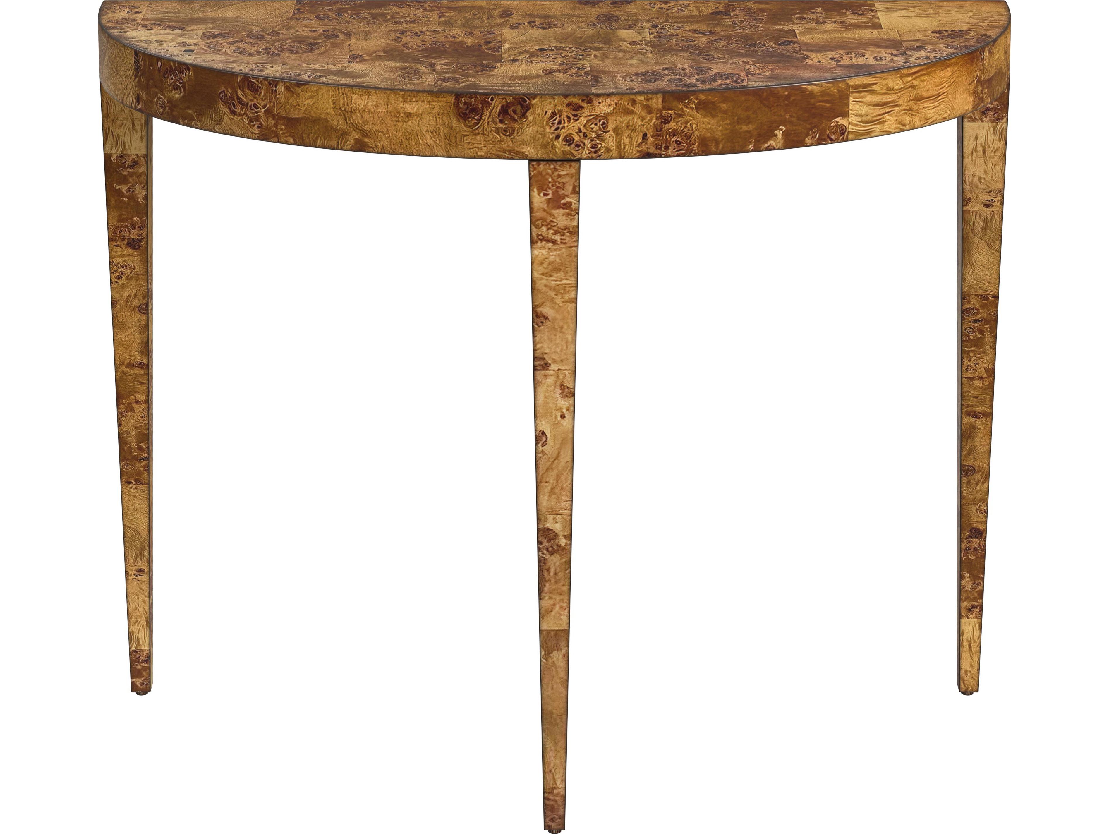 Butler Ingrid Demilune Wood Traditional Burl Console Table
