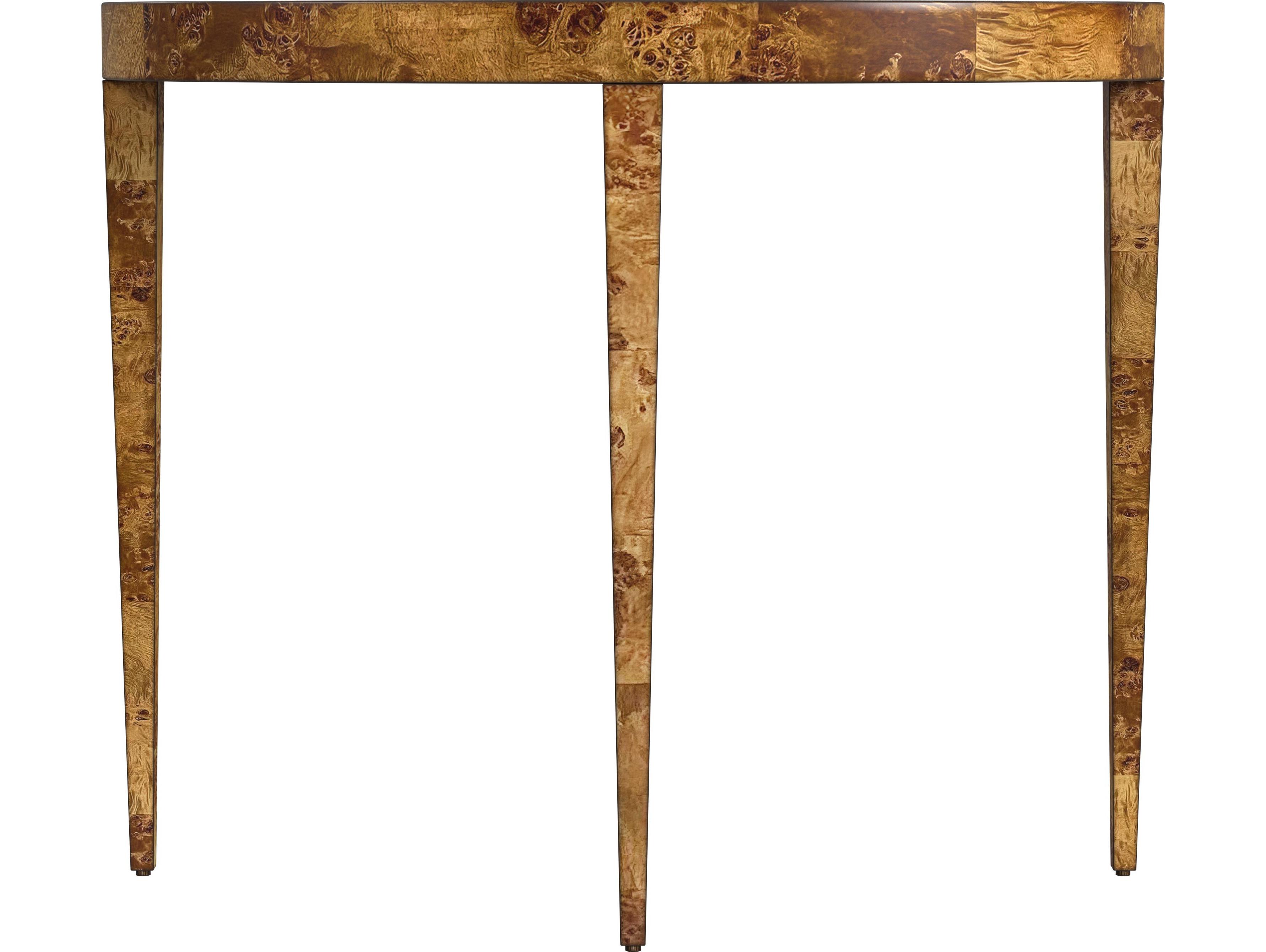 Butler Ingrid Demilune Wood Traditional Burl Console Table