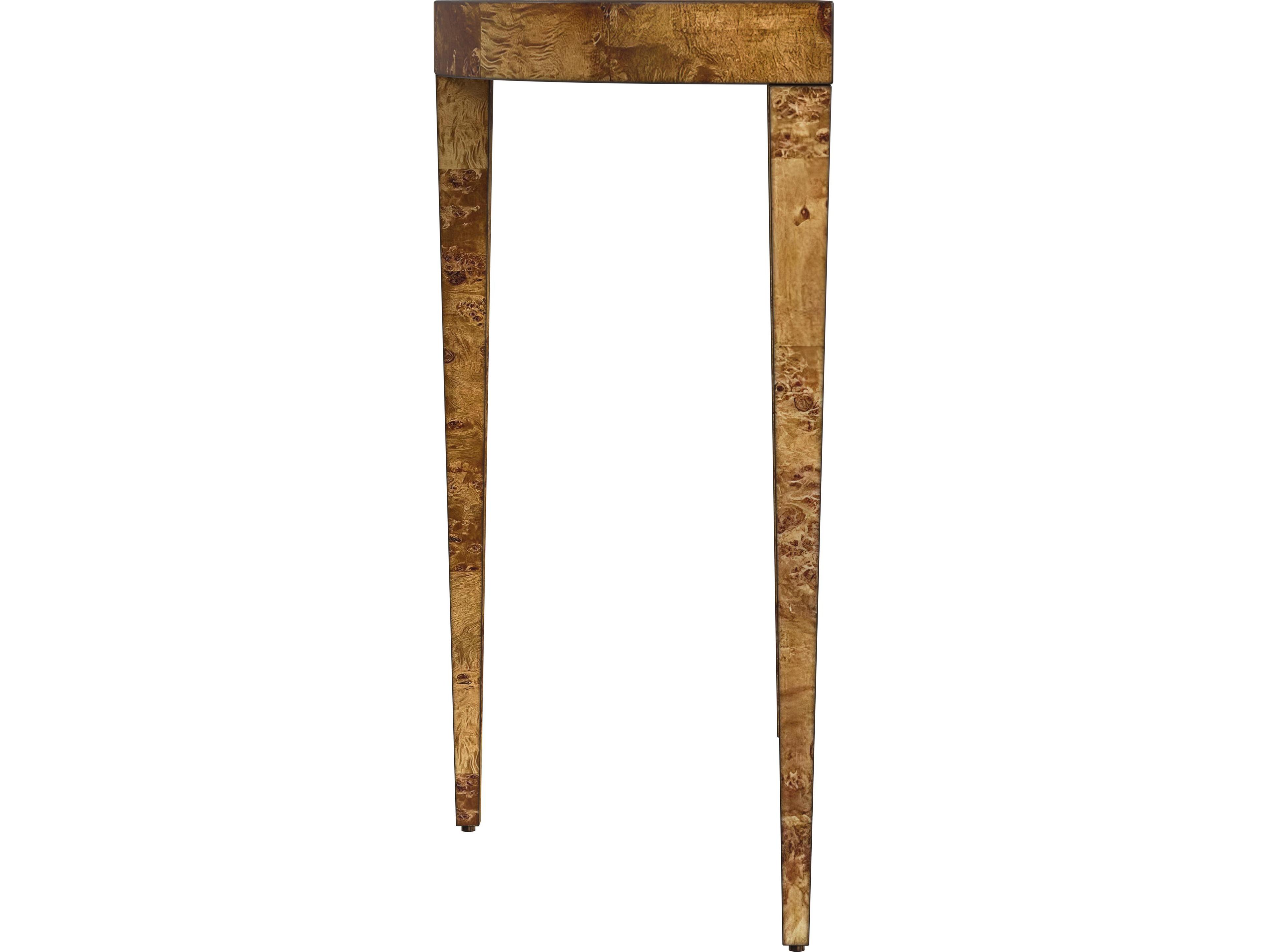 Butler Ingrid Demilune Wood Traditional Burl Console Table