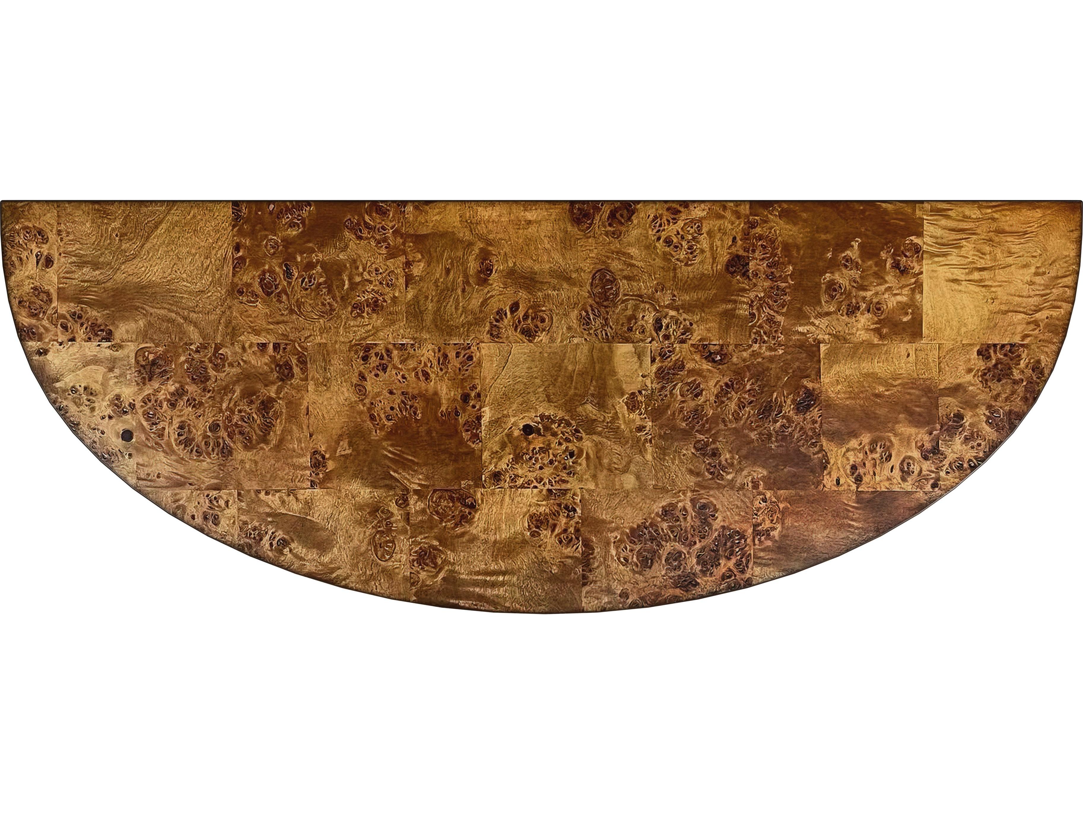 Butler Ingrid Demilune Wood Traditional Burl Console Table