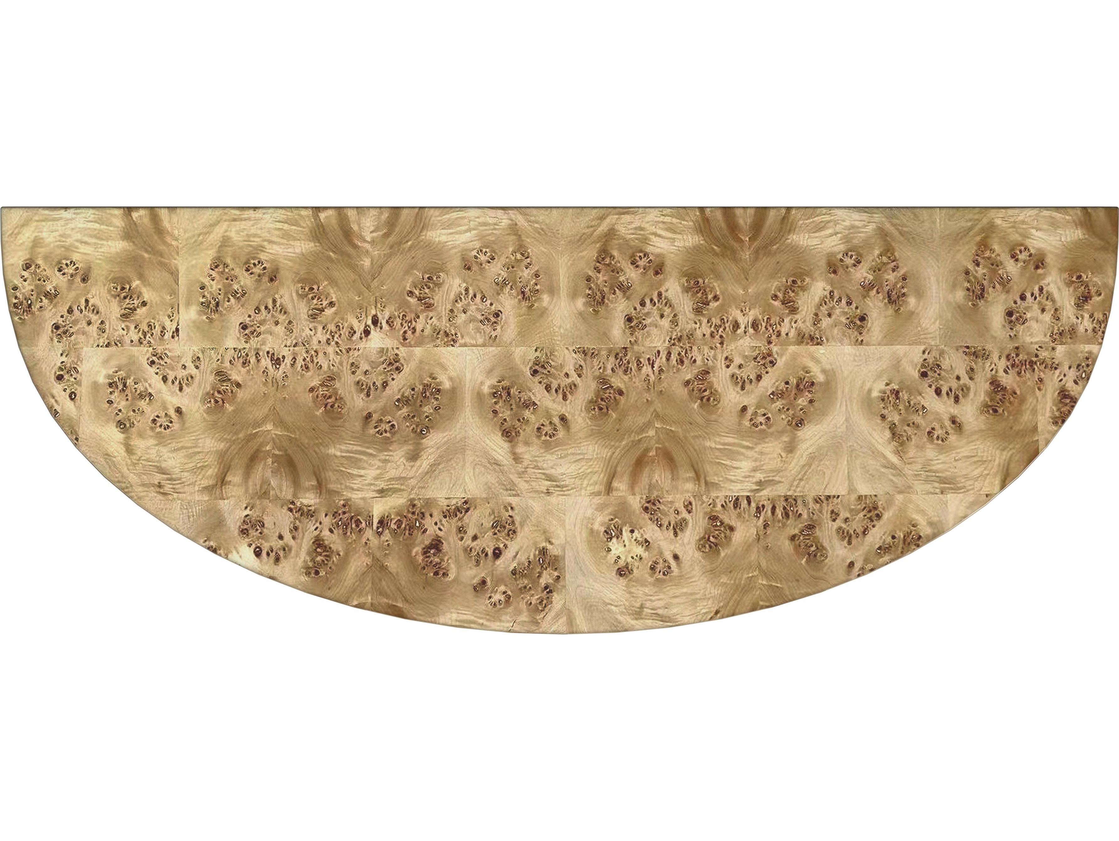 Butler Ingrid Demilune Wood Light Burl Console Table