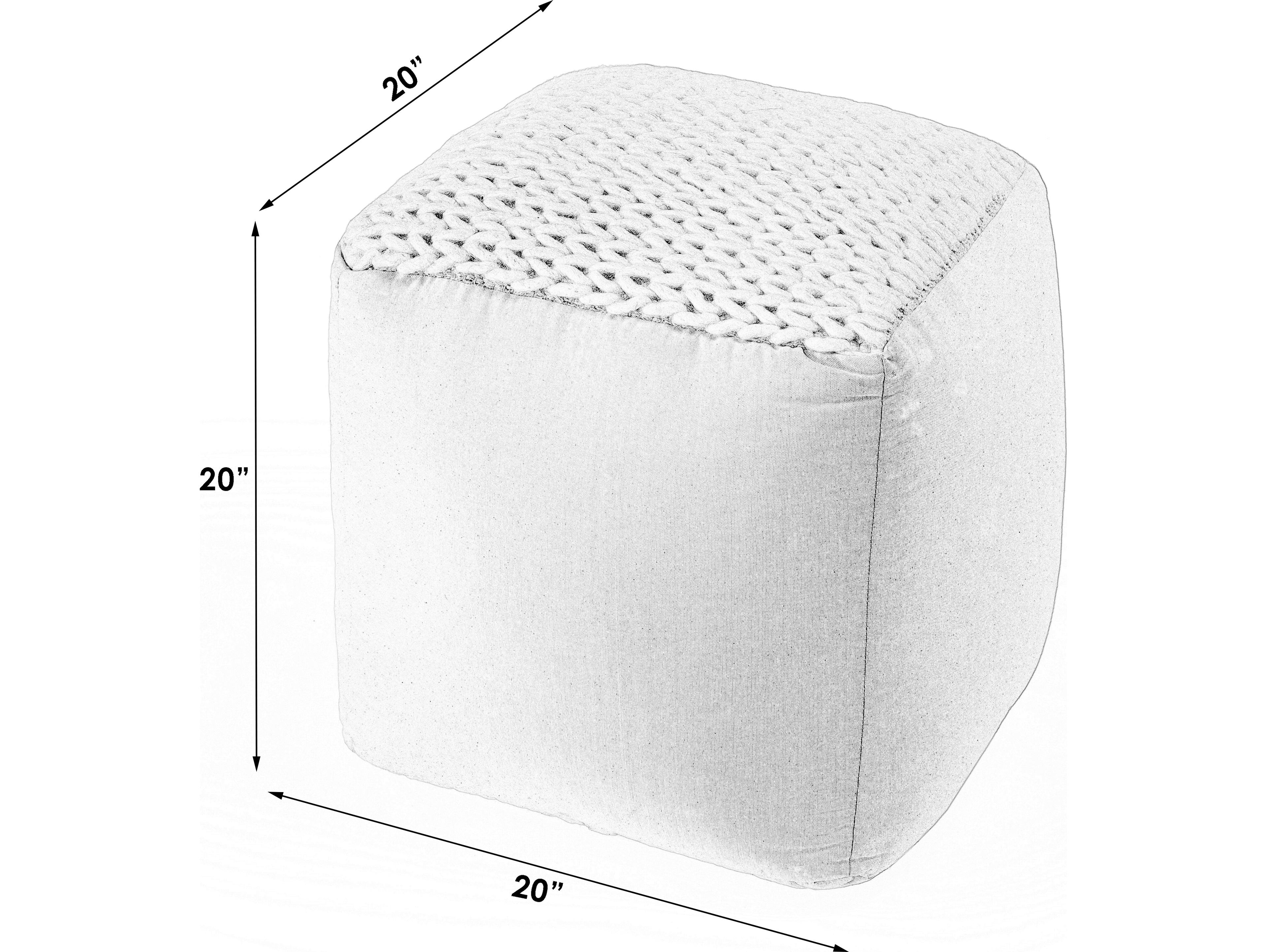 Butler Fernandos Beige Diamond Cream Upholstered Pouf