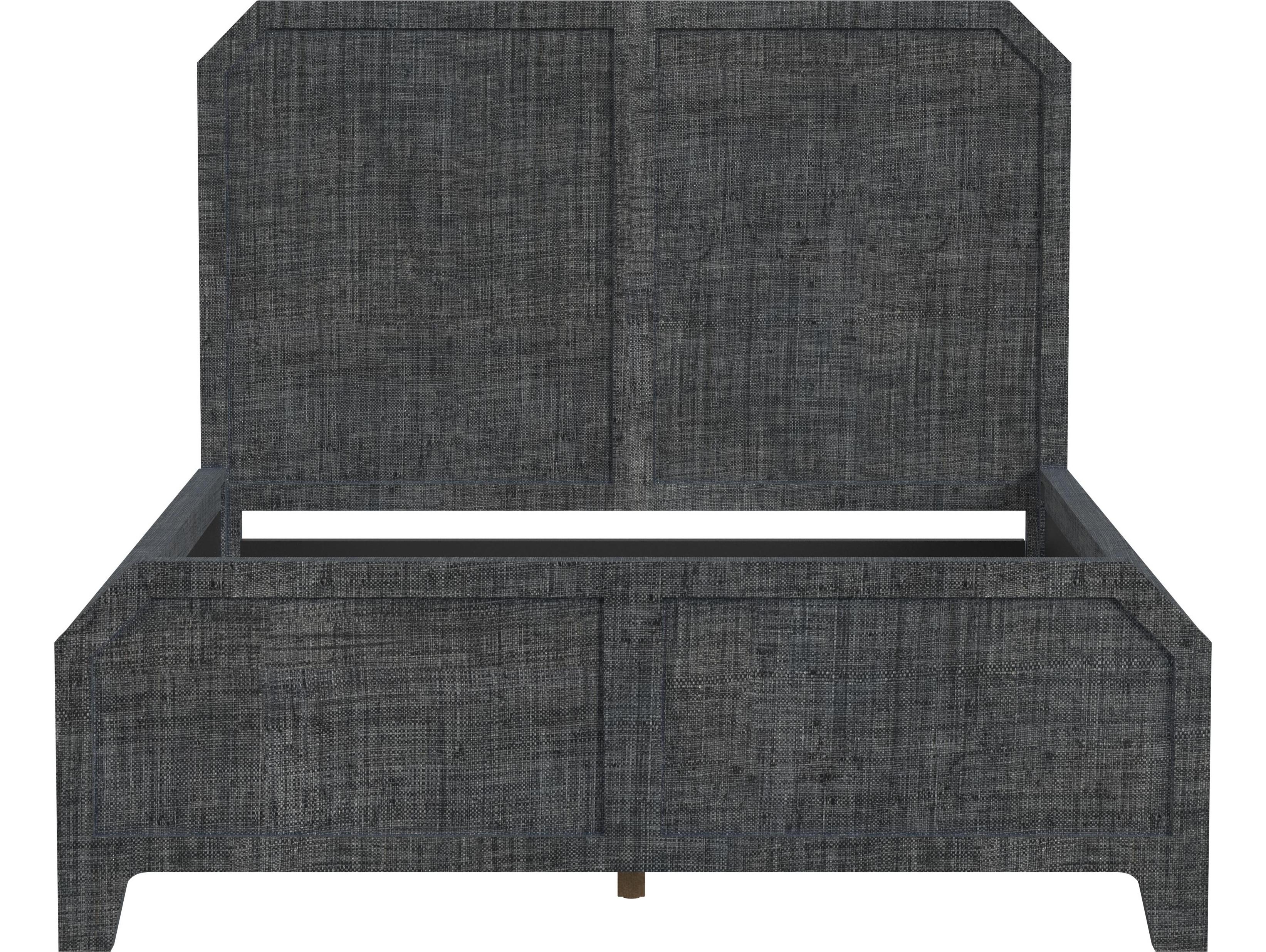 Butler Bar Harbor Charcoal Raffia Gray Wood Queen Panel Bed