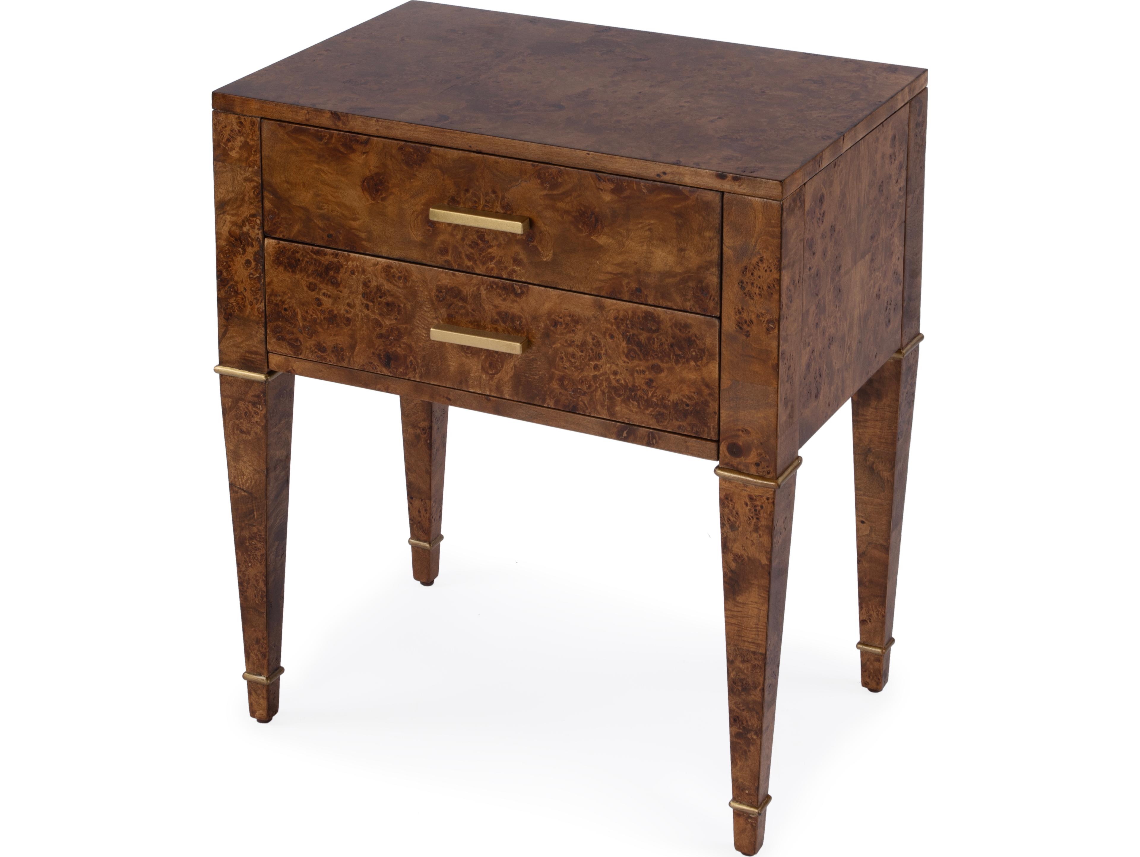Butler Kai Rectangular Wood Traditional Burl End Table