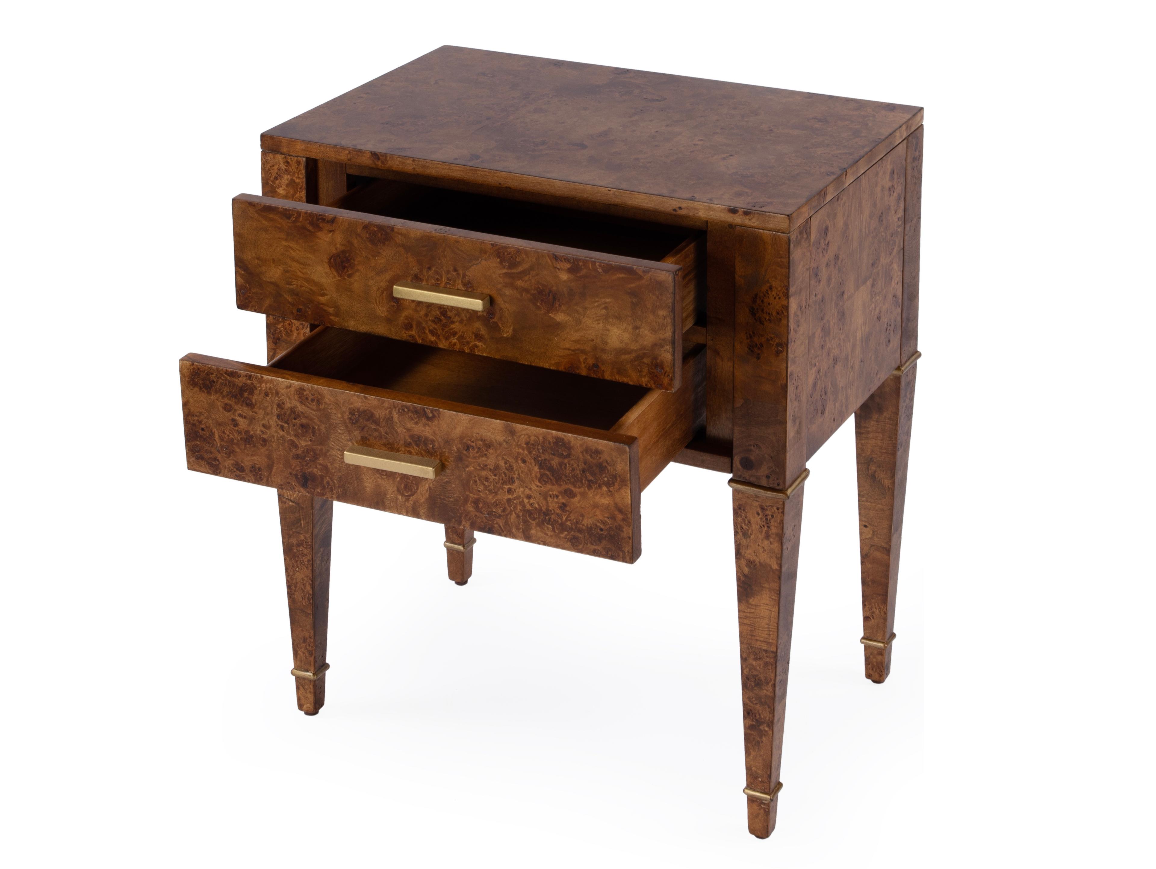 Butler Kai Rectangular Wood Traditional Burl End Table